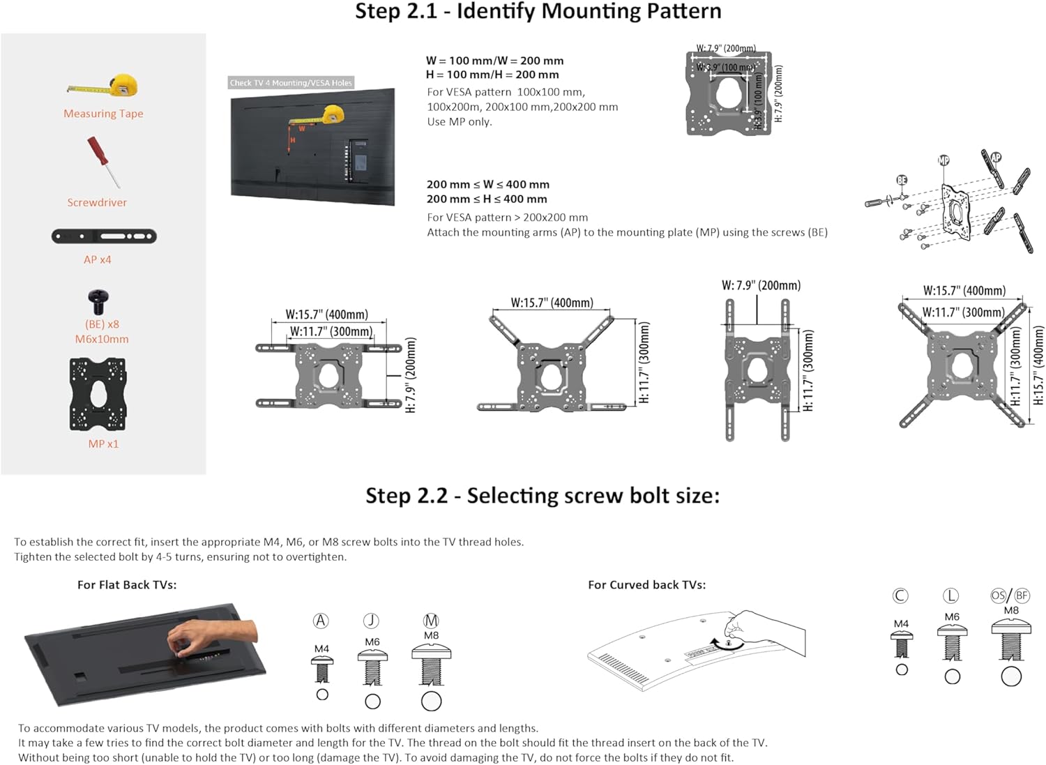 Full Motion Articulating TV Monitor Wall Mount