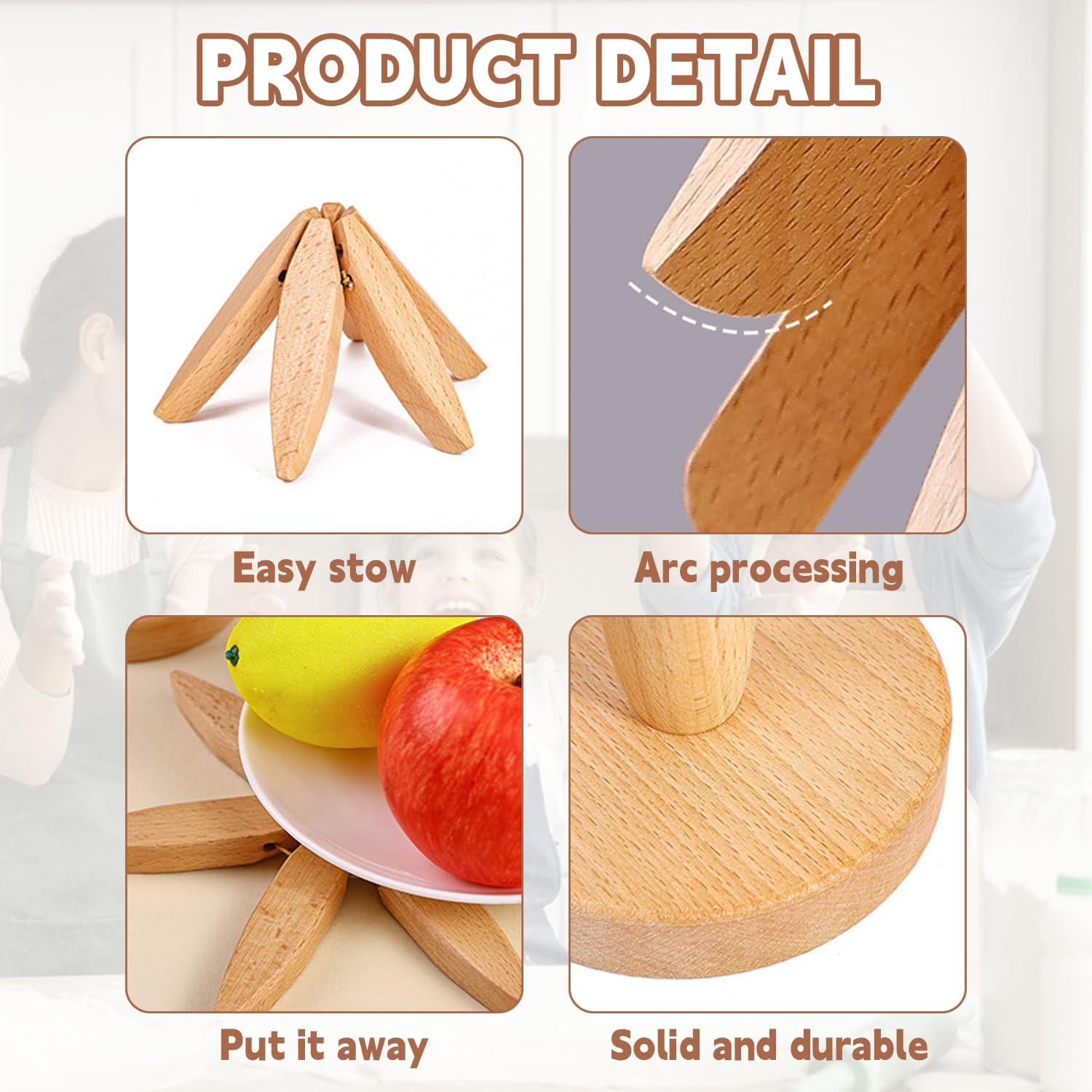 Wooden Trivets for Hot Dishes Tree Shape Trivet Set