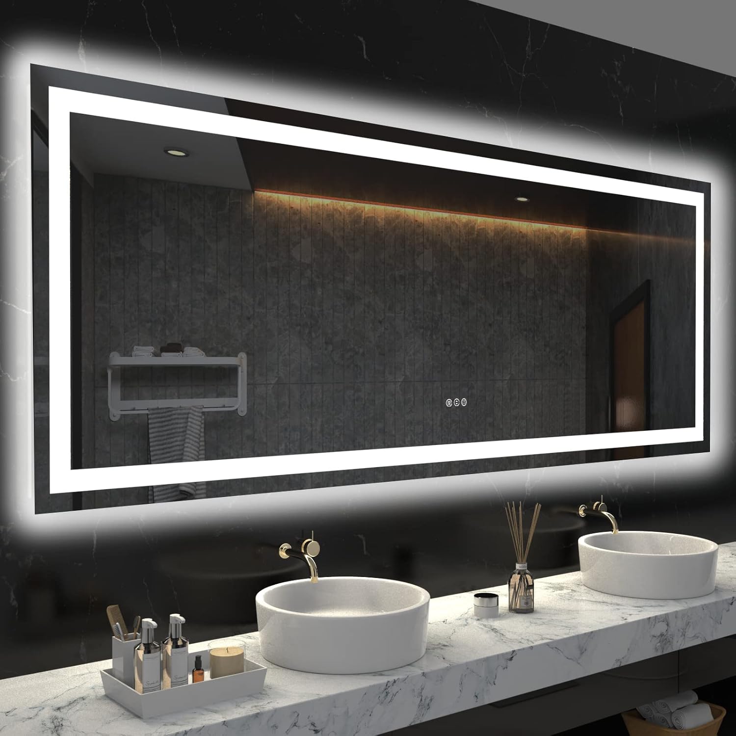 LOAAO 24X32 LED Bathroom Mirror with Lights