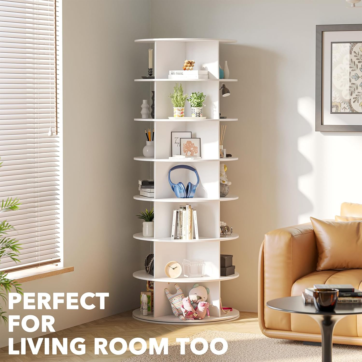SpaceAid 7 Tier Rotating Shoe Rack Tower