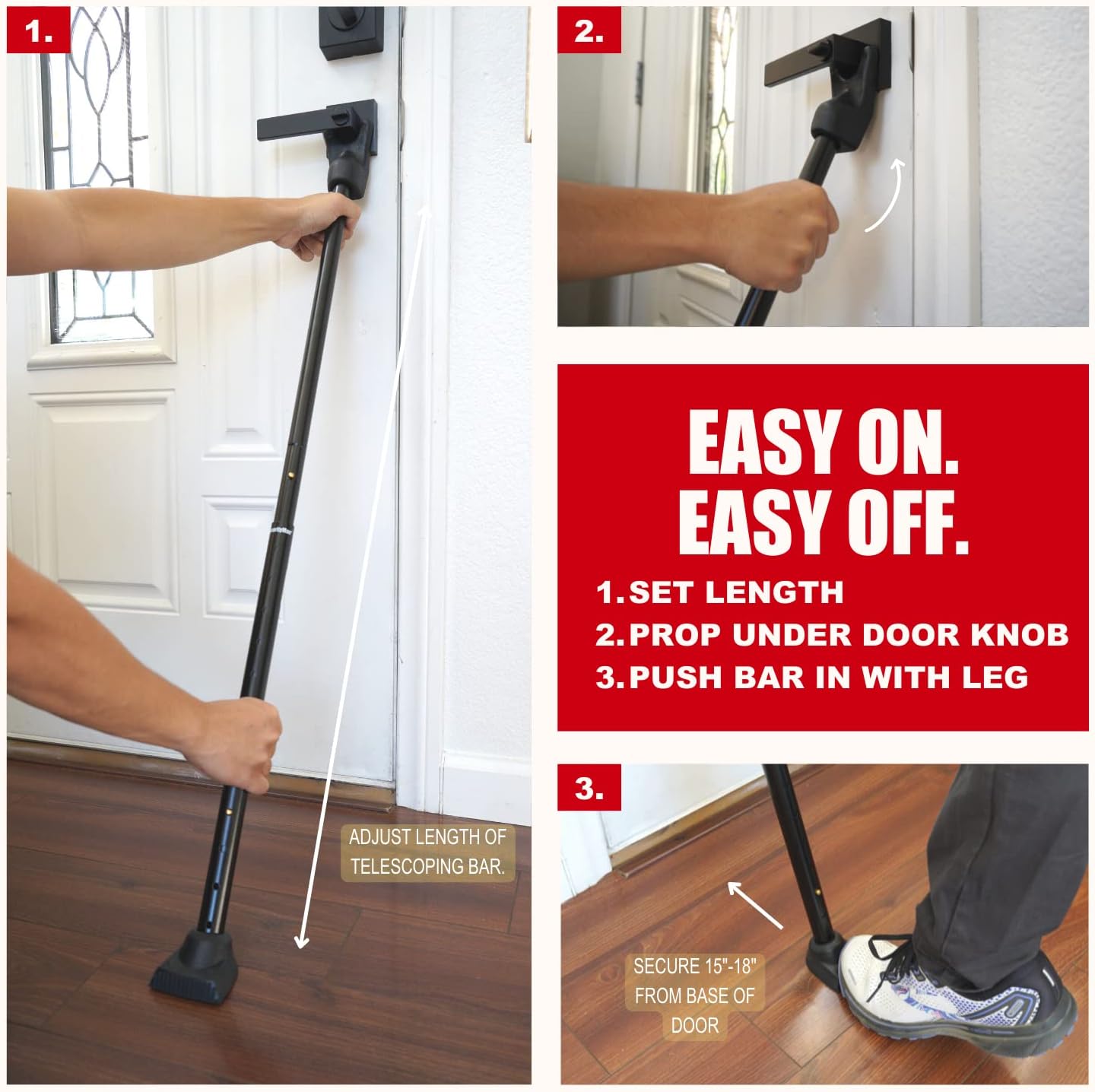 SECURITYMAN 2-in-1 Door Security Bar