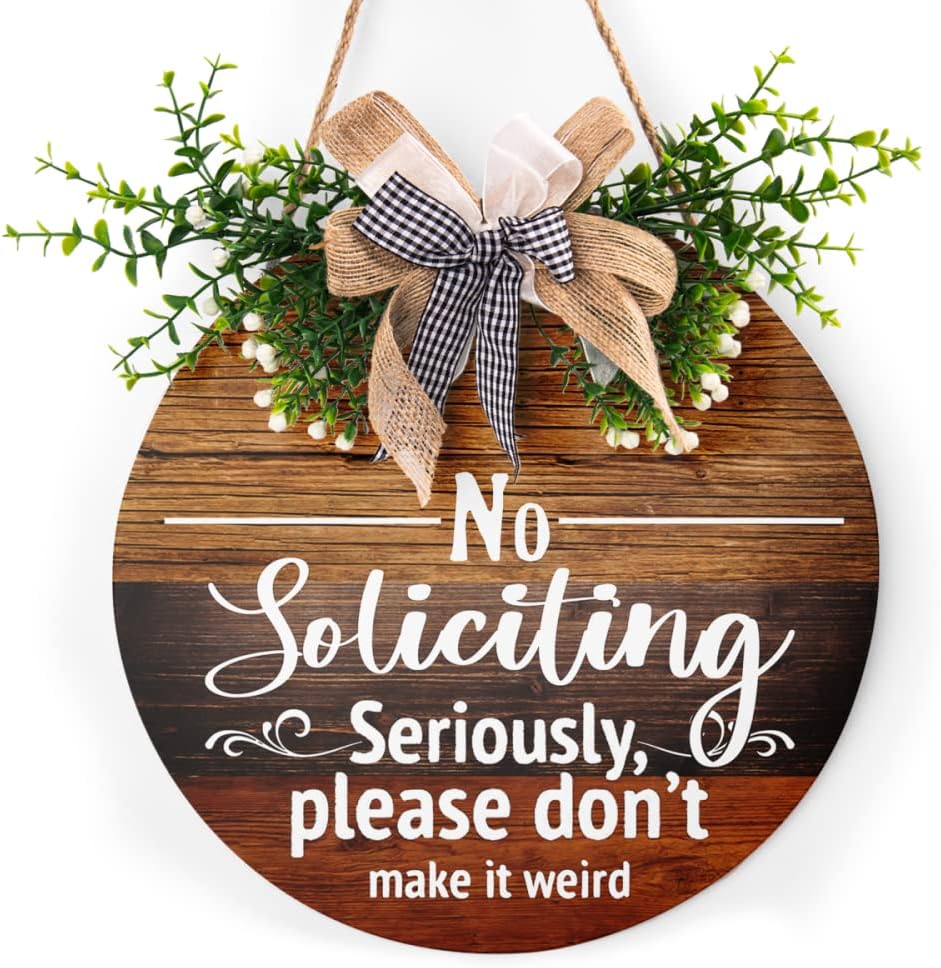 Round Wooden Farmhouse Welcome Door Sign