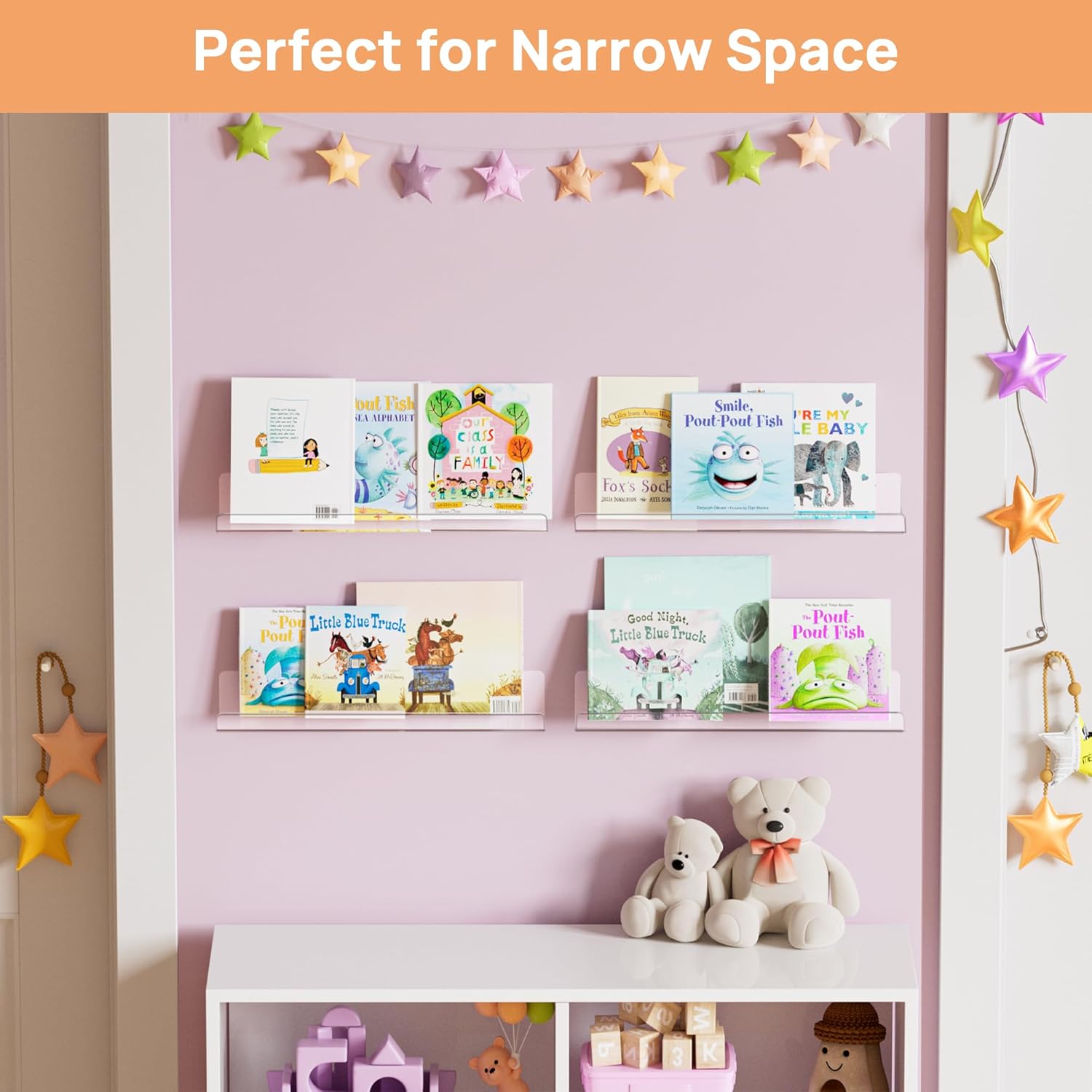 Upsimples Acrylic Shelves for Bathroom Storage