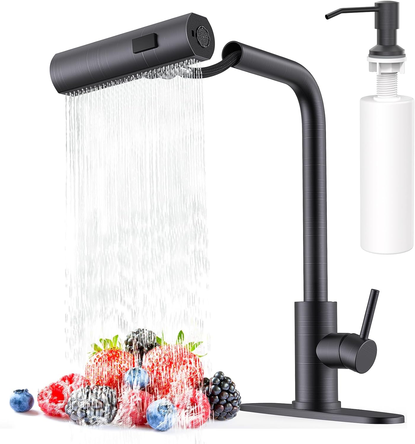 Brushed Nickel Kitchen Faucets with Pull Down Sprayer