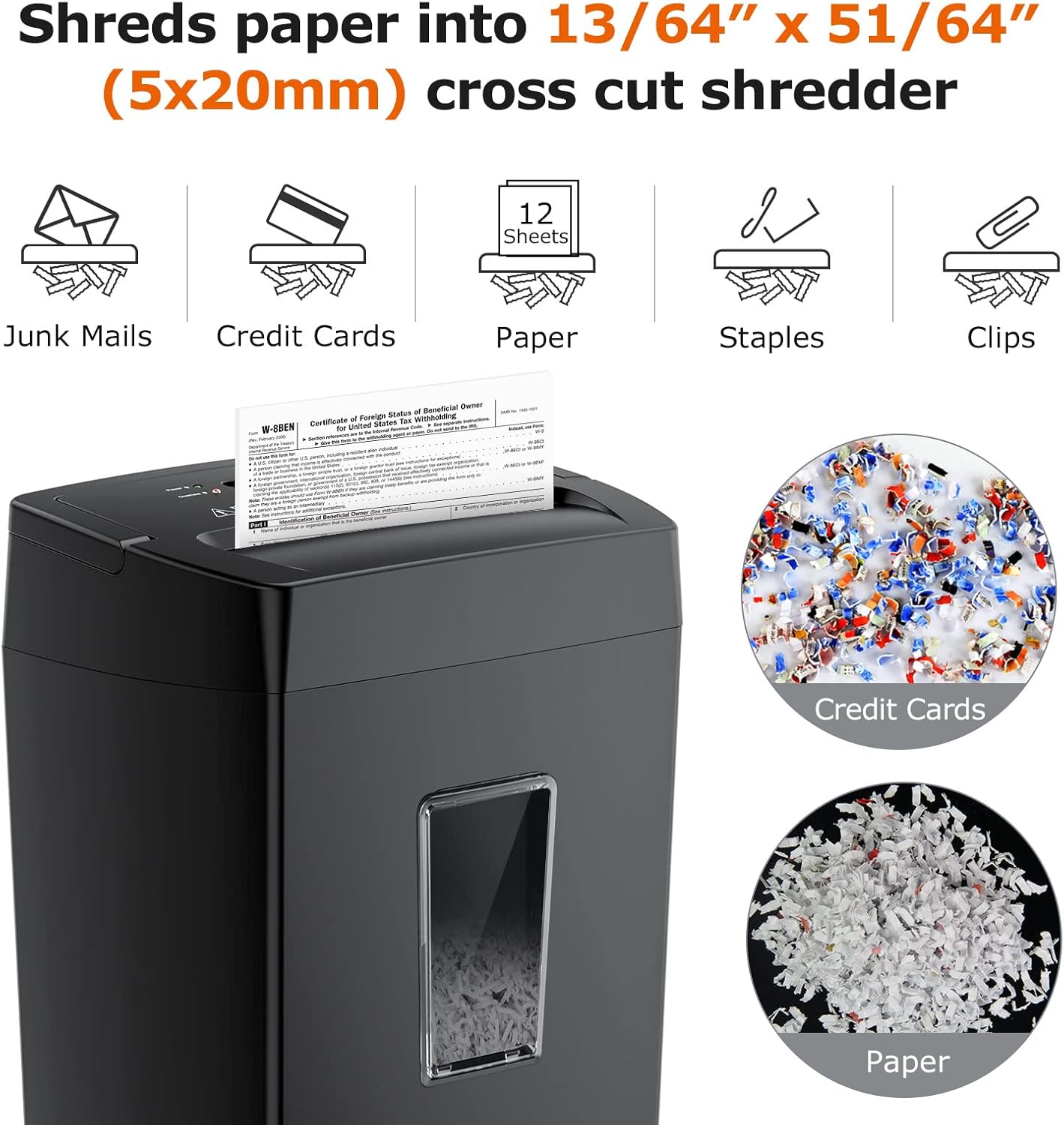 Bonsaii 12-Sheet Cross Cut Paper Shredder