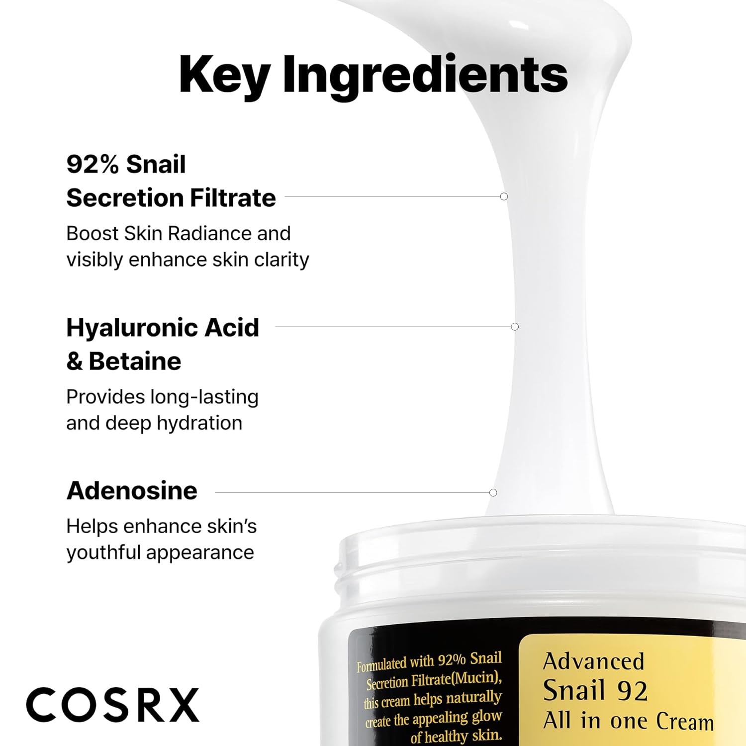 COSRX Snail Mucin 92% Face Moisturizer Skincare