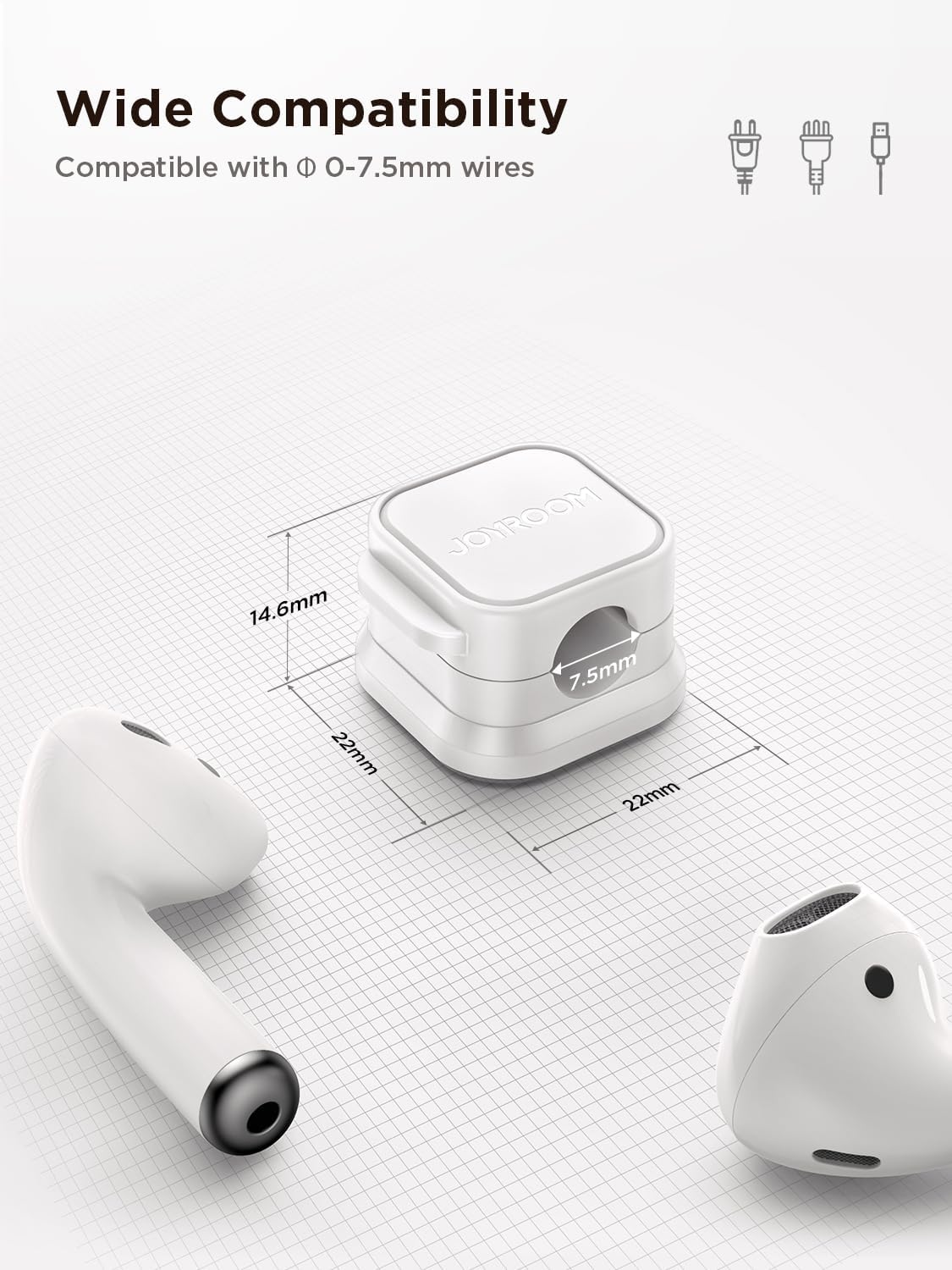 Magnetic Cable Clips [Cable Smooth Adjustable] Cord Holder