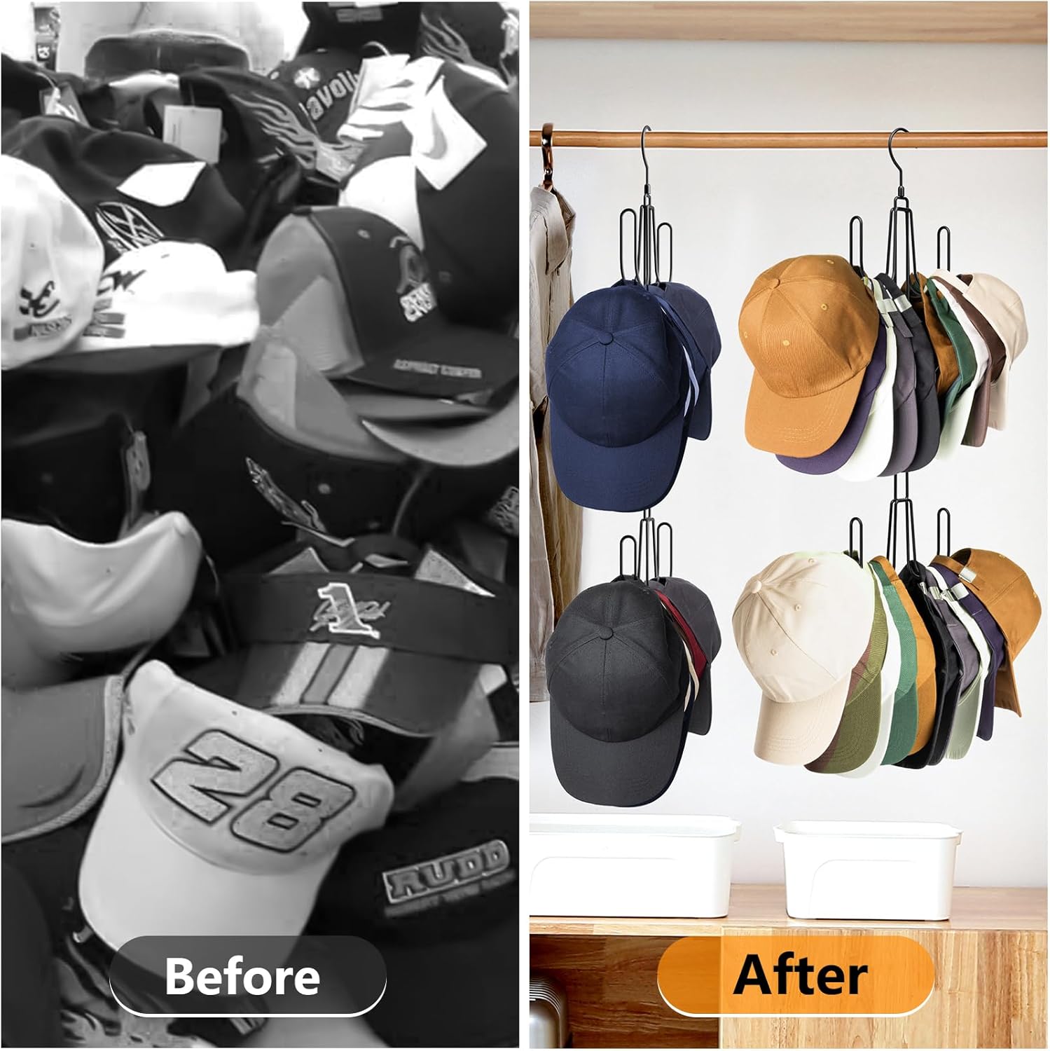 Hat Hangers for Closet Stainless Steel Hat Organizer