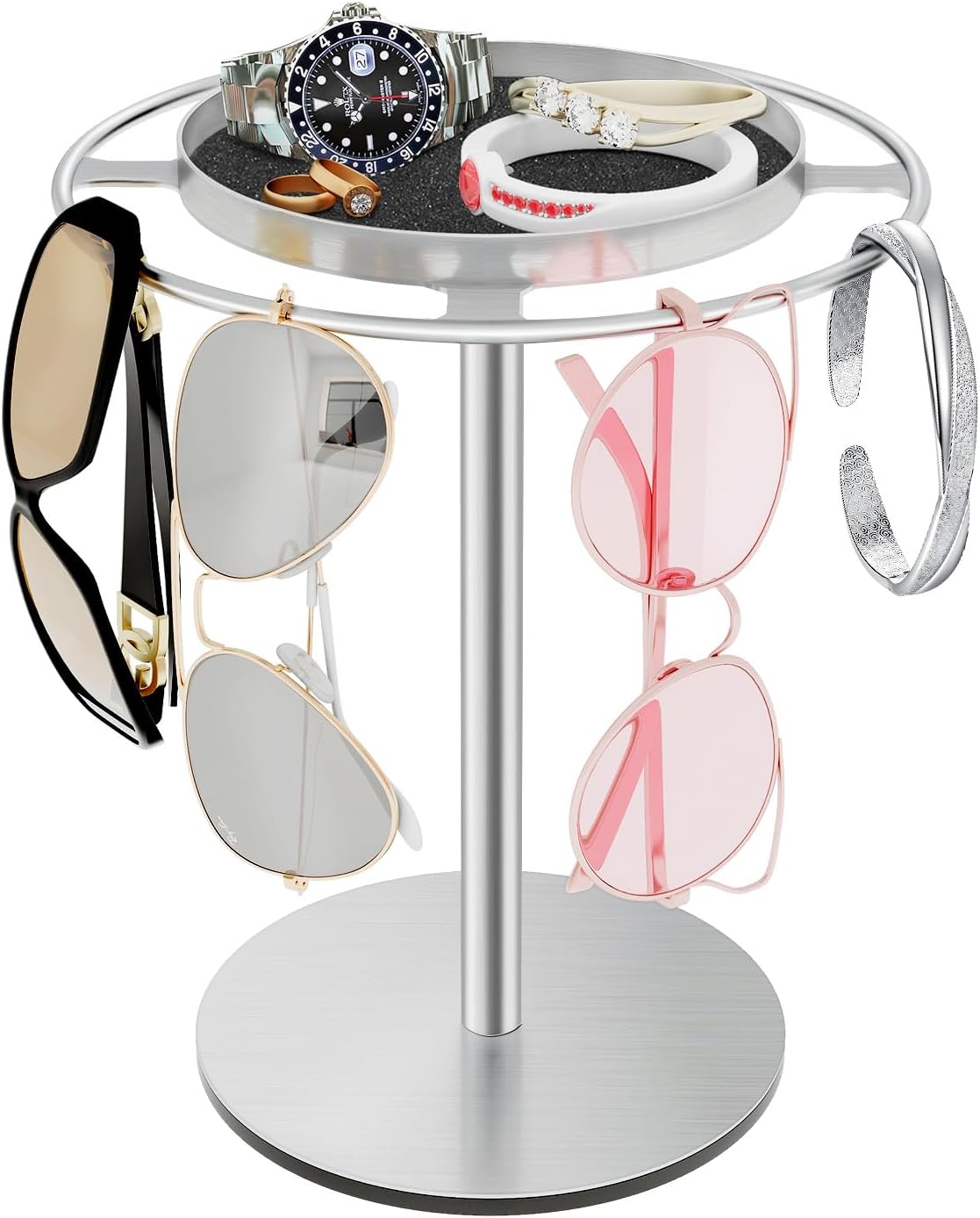 LSK Metal Sunglasses Holder Stand with Storgae Tray