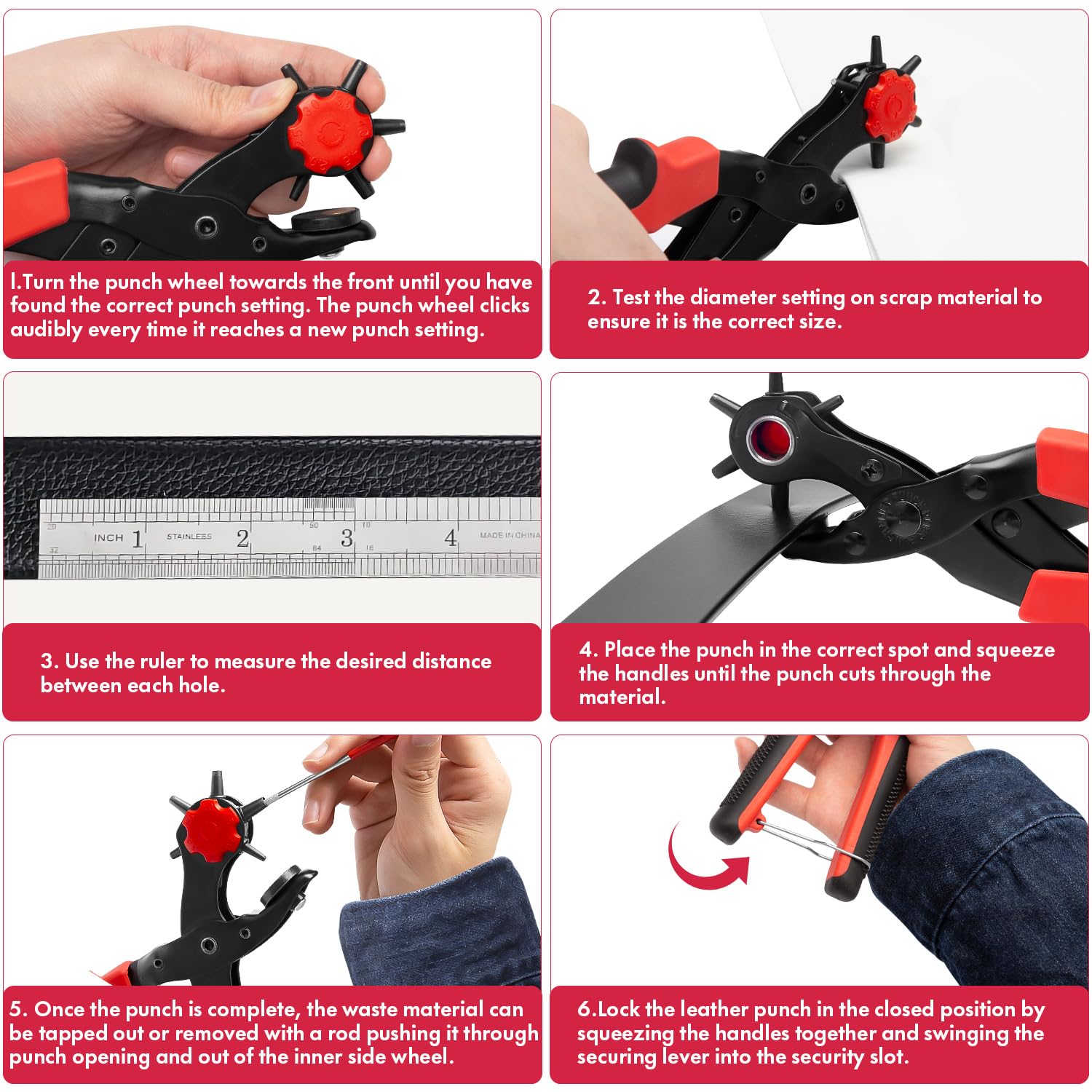 XOOL Leather Hole Punch Plier Kit