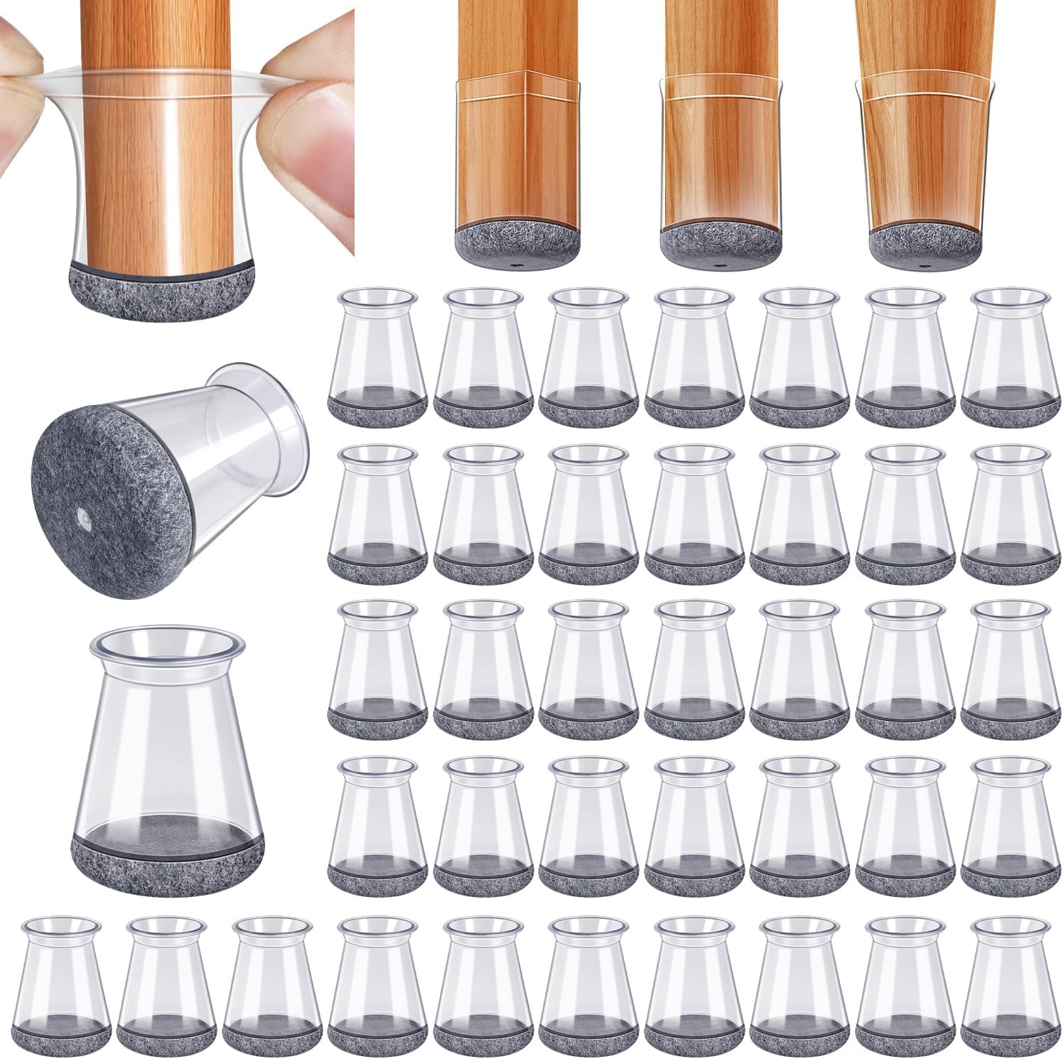 BUMACO 40Pcs Chair Leg Floor Protectors