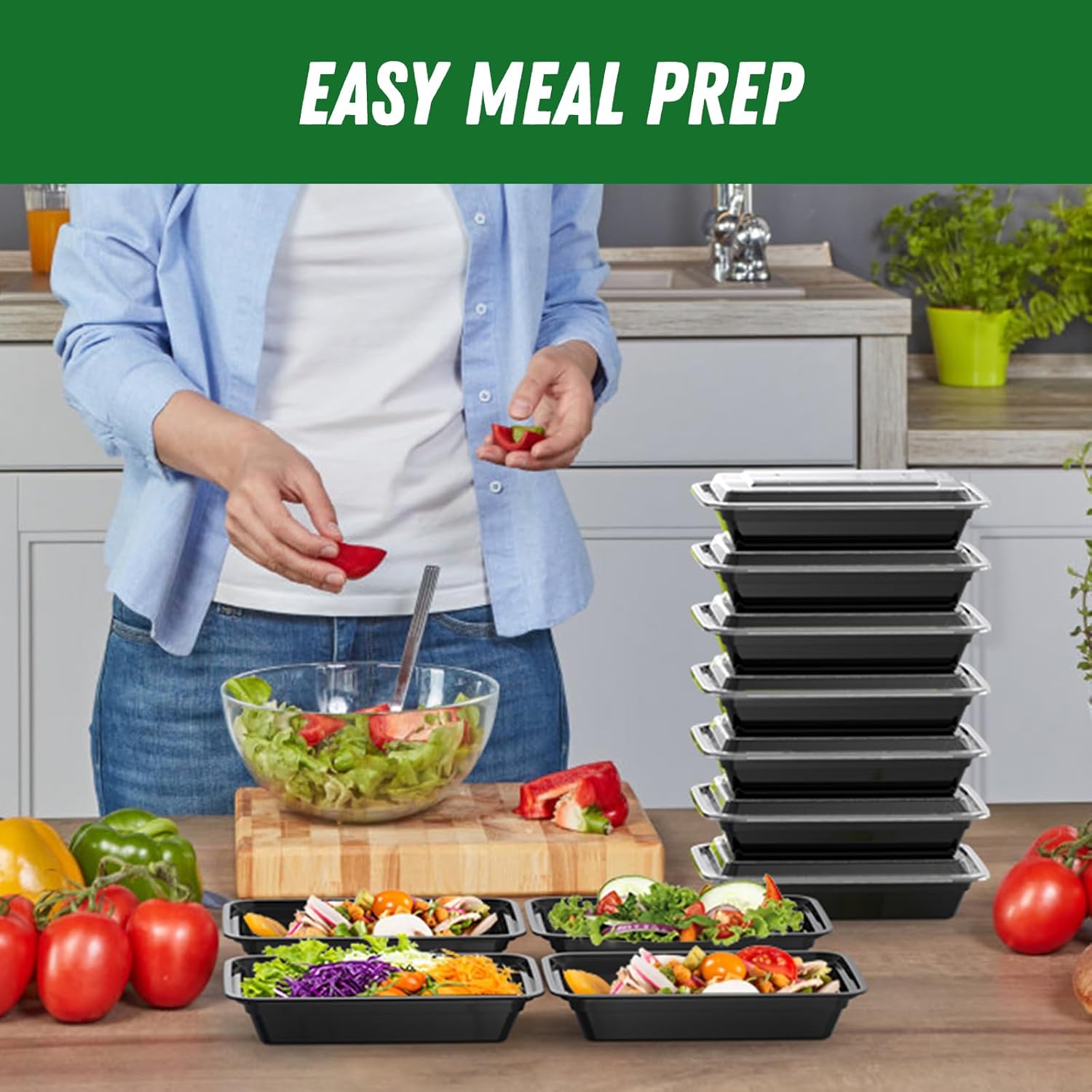 28 oz Meal Prep Containers Reusable with Lids