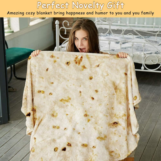 SeaRoomy Burritos Tortilla Realistic Food Wrap Blanket