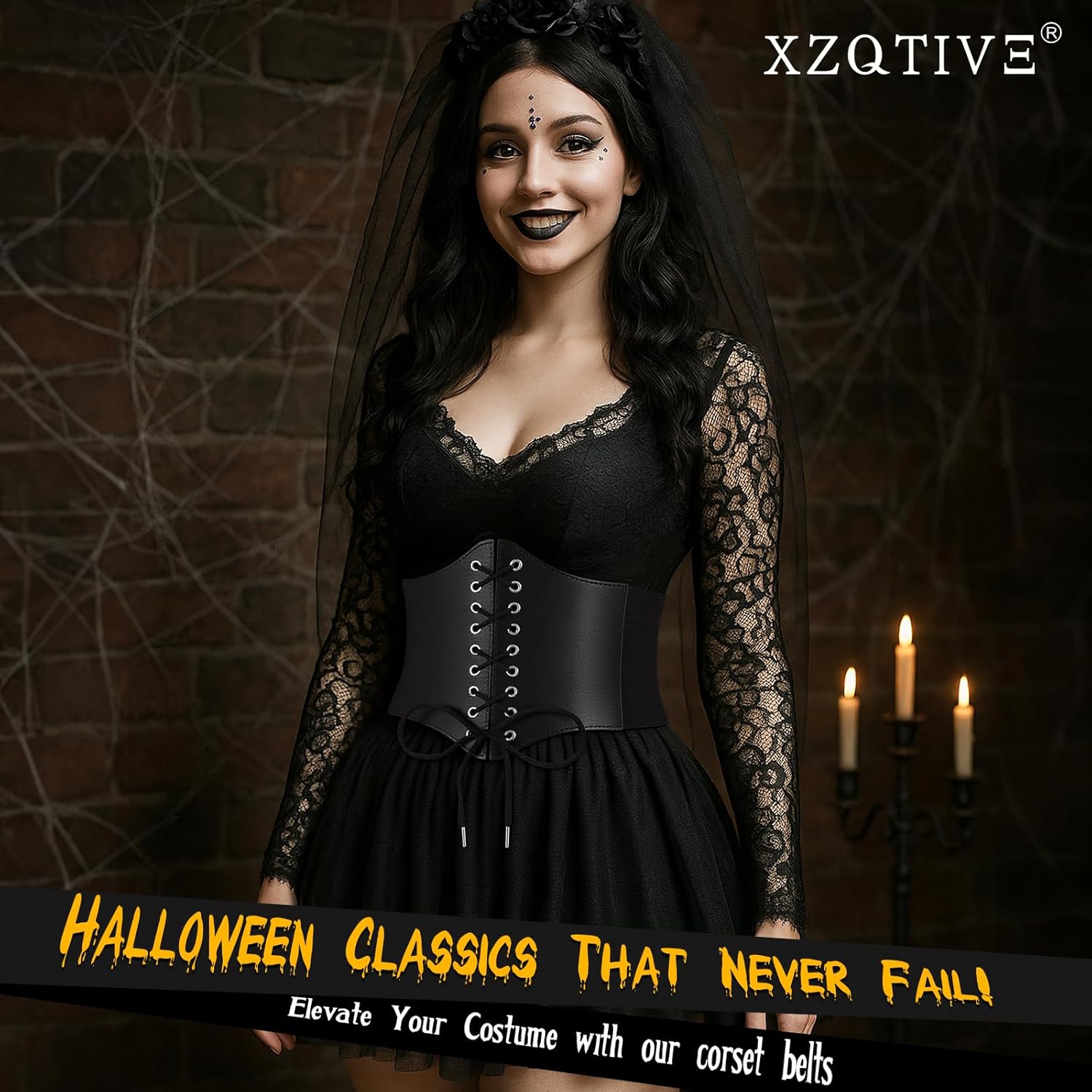 XZQTIVE Black Corset Waist Belt for Women