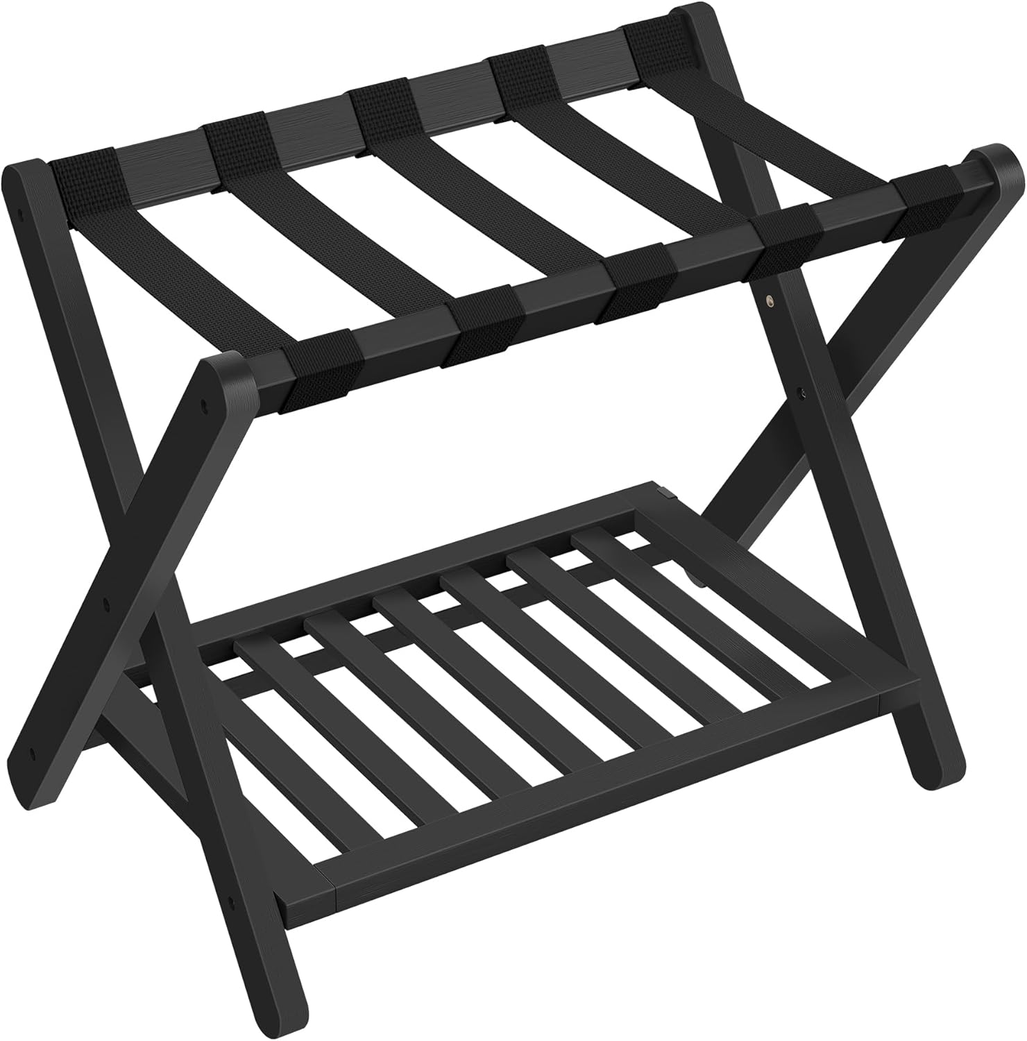 SONGMICS Solid Wood Luggage Rack for Guest Room
