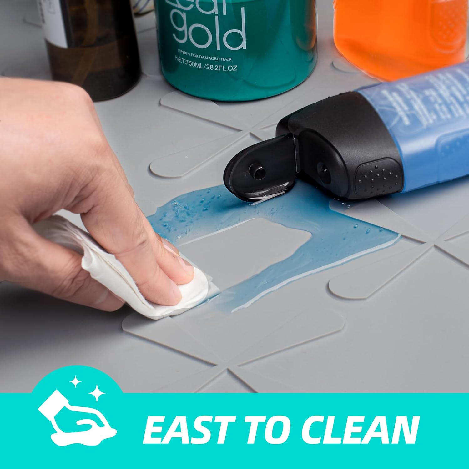 SIKADEER 34" x 22" Under Sink Mat Waterproof