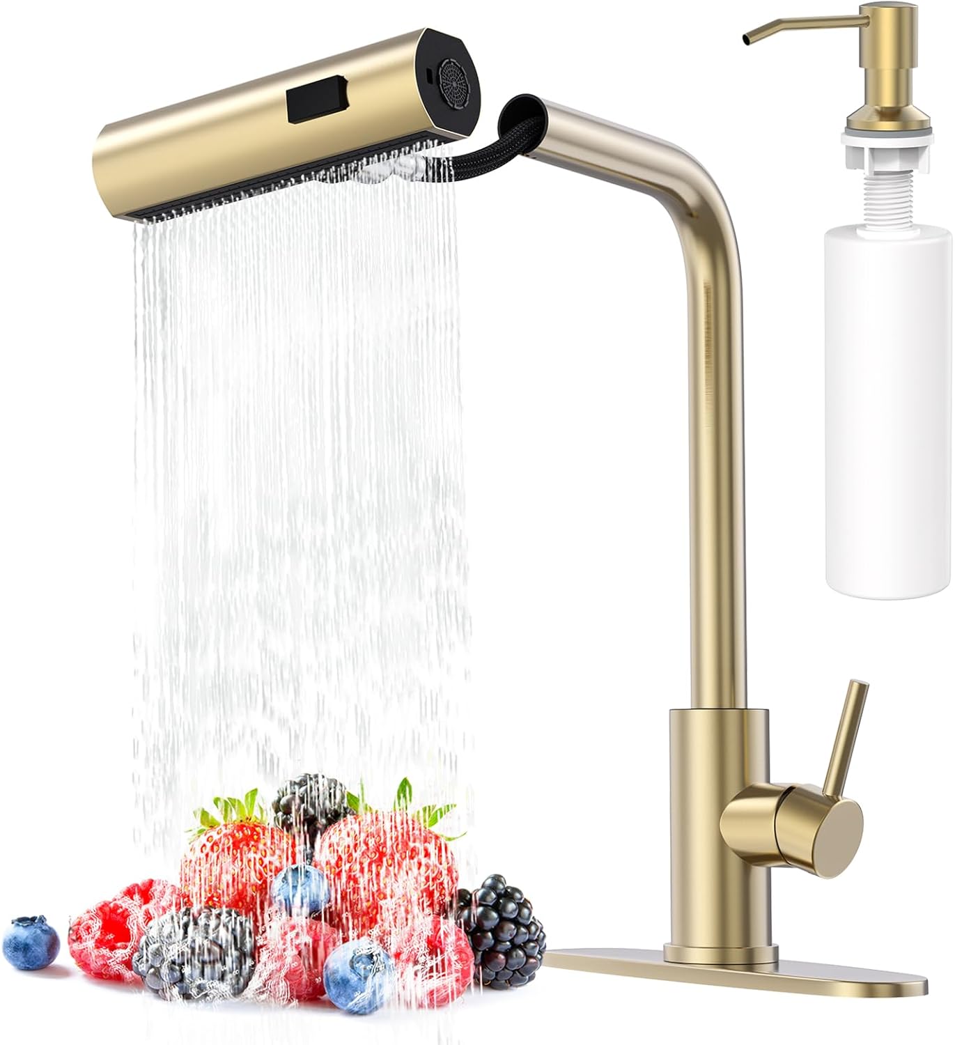 Brushed Nickel Kitchen Faucets with Pull Down Sprayer