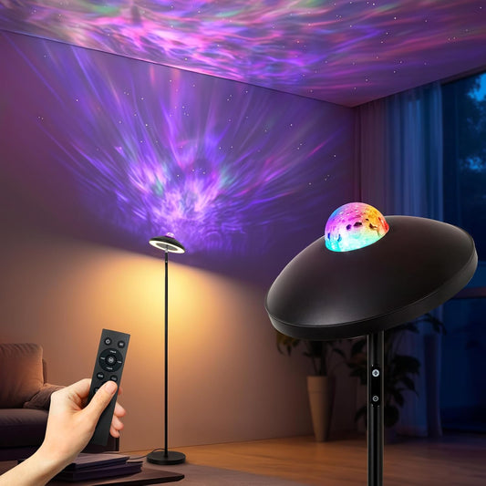 LED Floor Lamp with RGB Star Projector & Remote