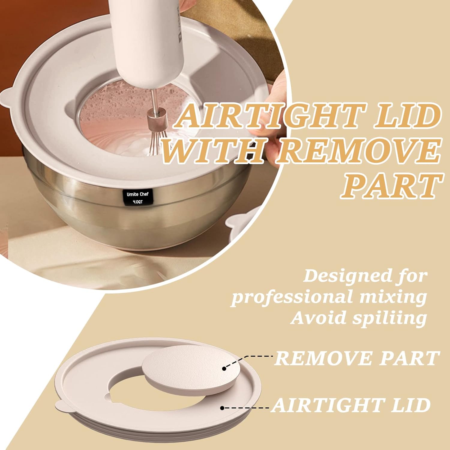 Mixing Bowls with Airtight Lids Set Bottoms & Kitchen