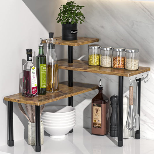 JayRex Countertop 3 Tier Moveable Corner Shelf