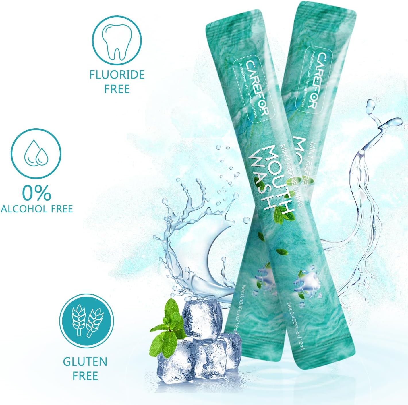Travel Mouthwash Packets Fresh Mint
