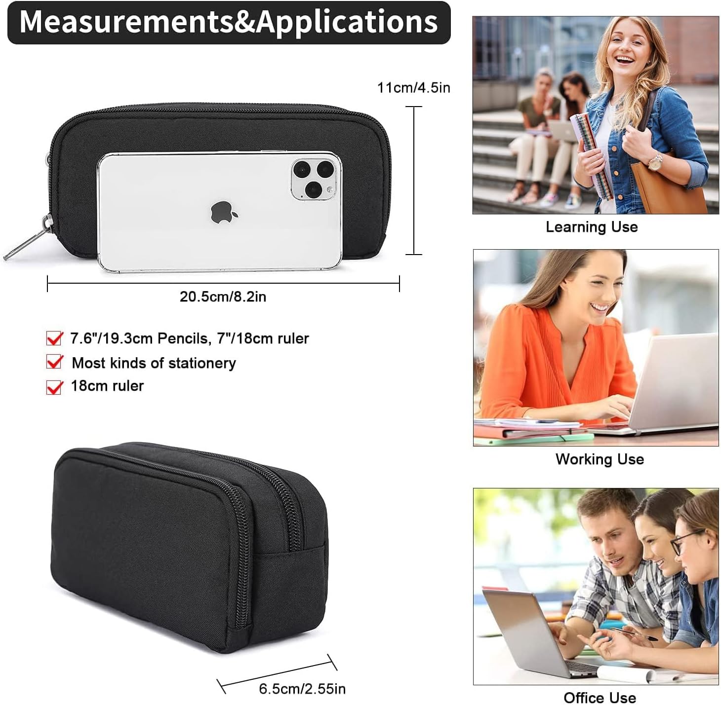 Della Gao Large Pencil Case Multifunctional Stationery