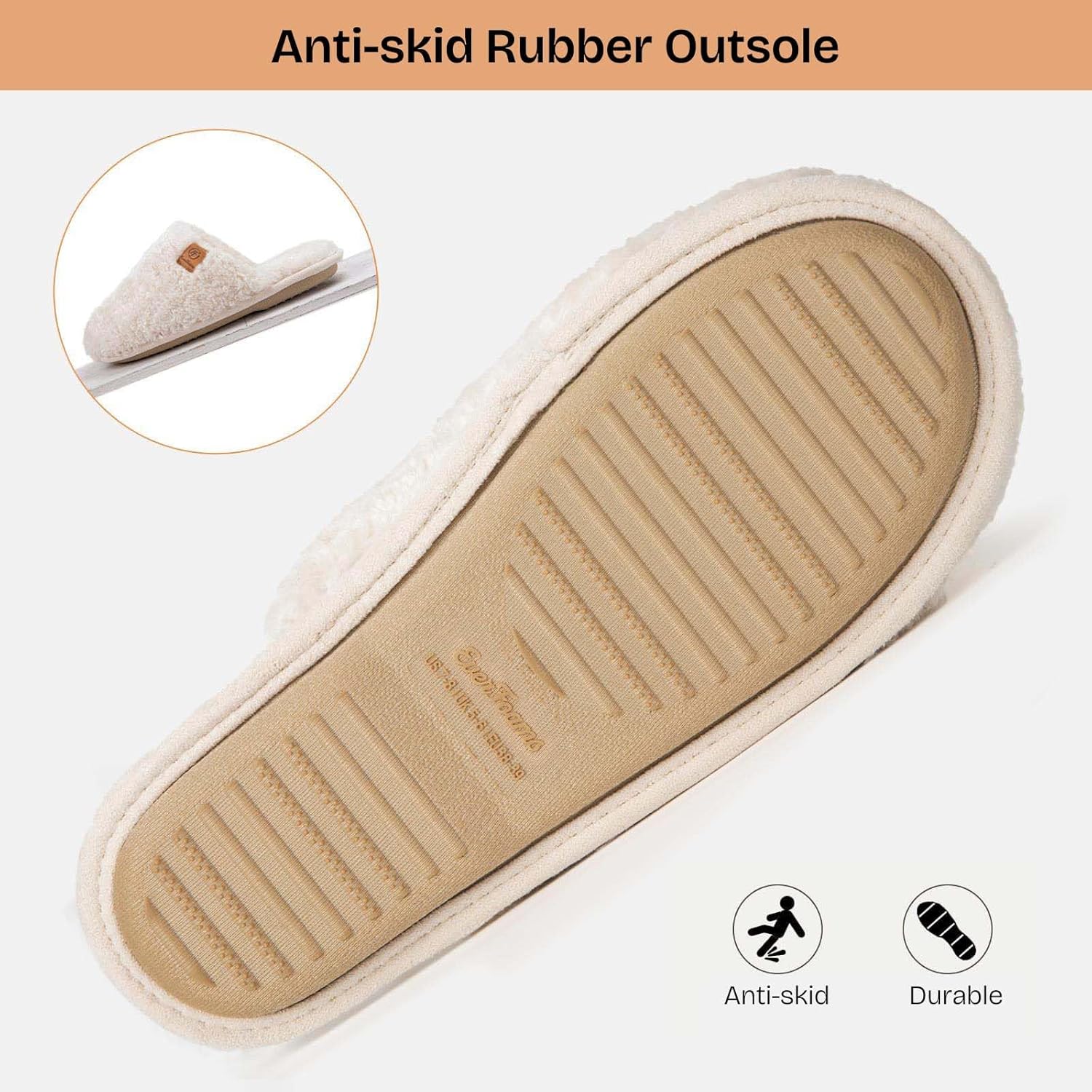 EverFoams Women's Fuzzy Slip-on Slippers