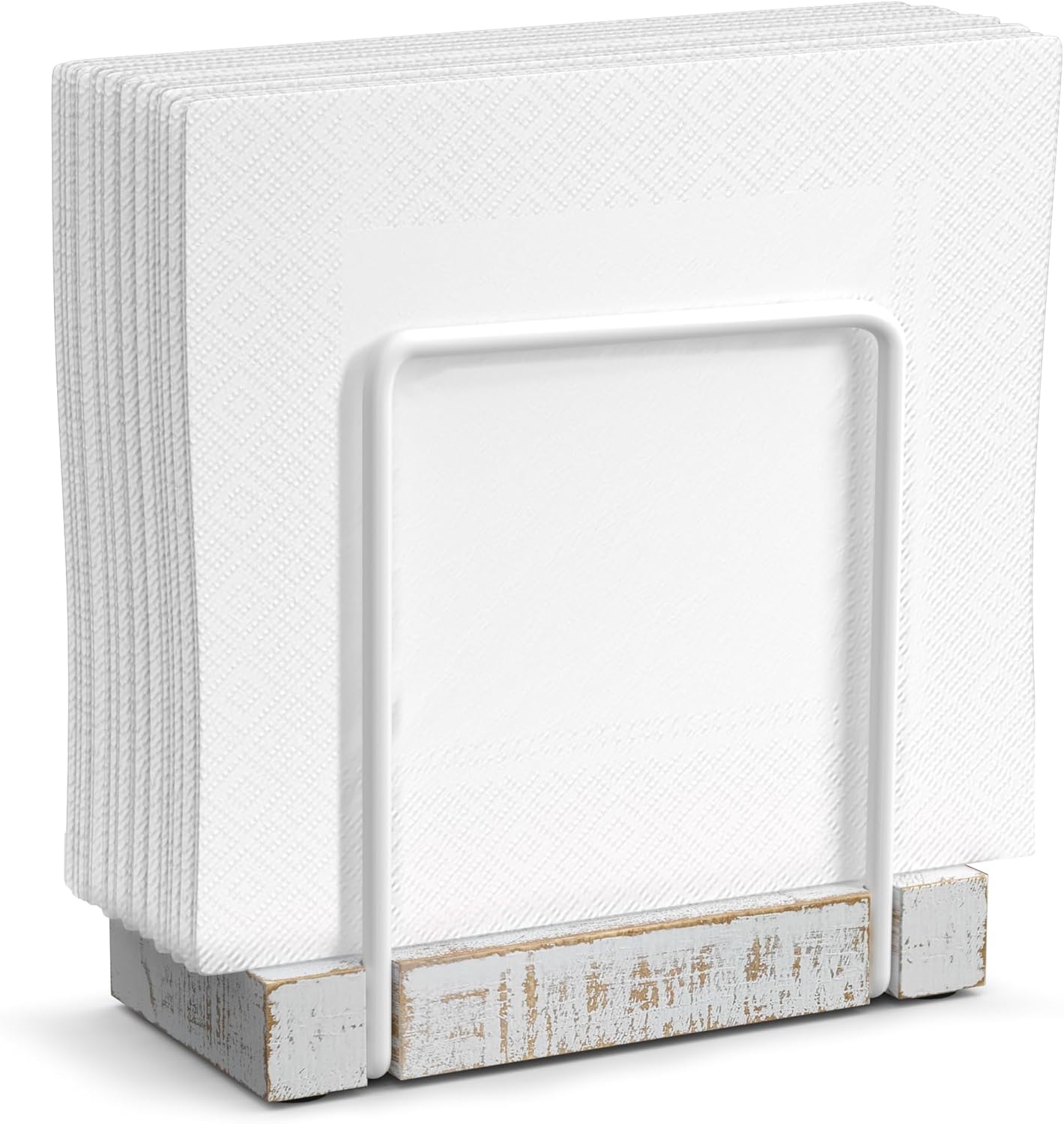 Wican Napkin Holder for Table Bamboo Iron Standing