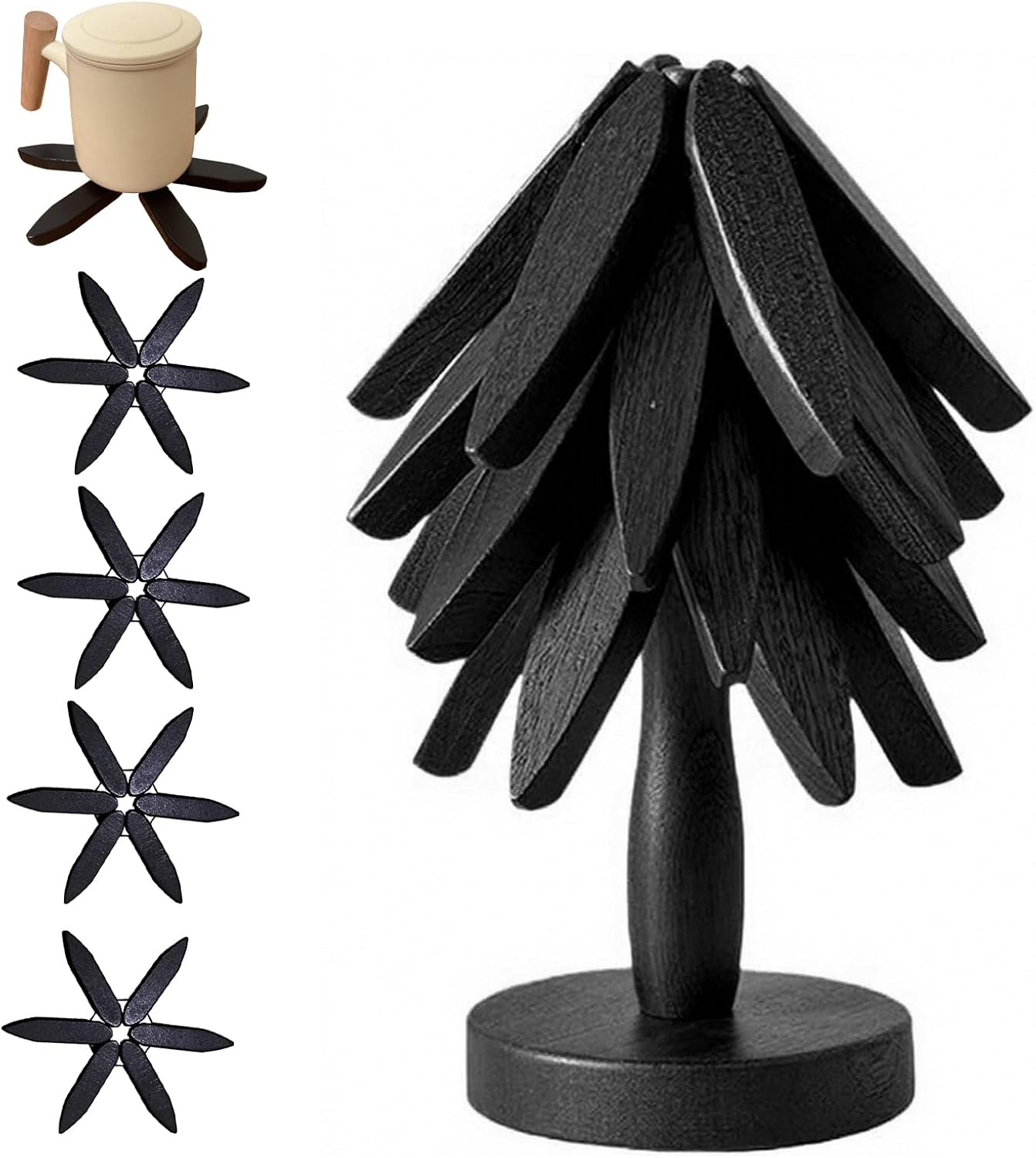 Wooden Trivets for Hot Dishes Tree Shape Trivet Set