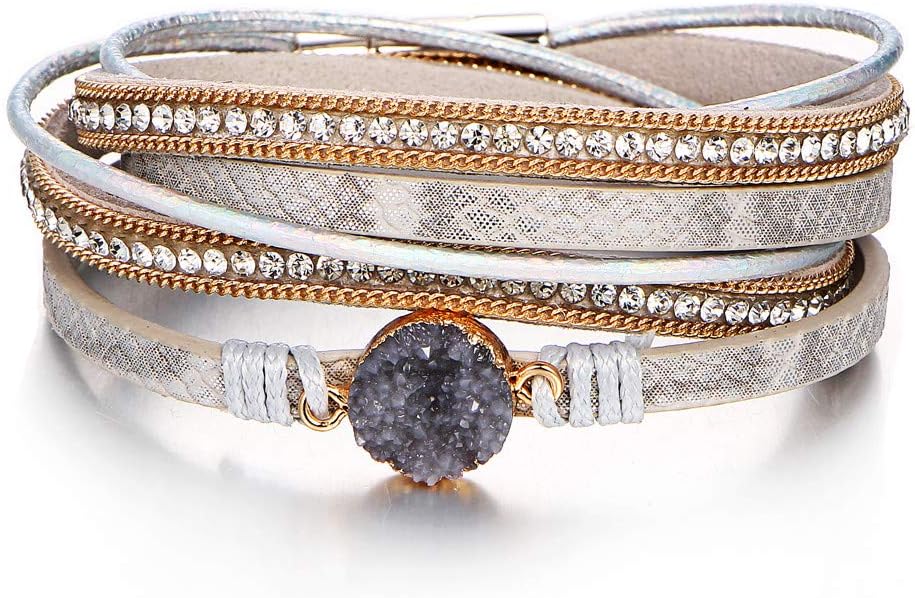 Fesciory Boho Leather Wrap Bracelet Women