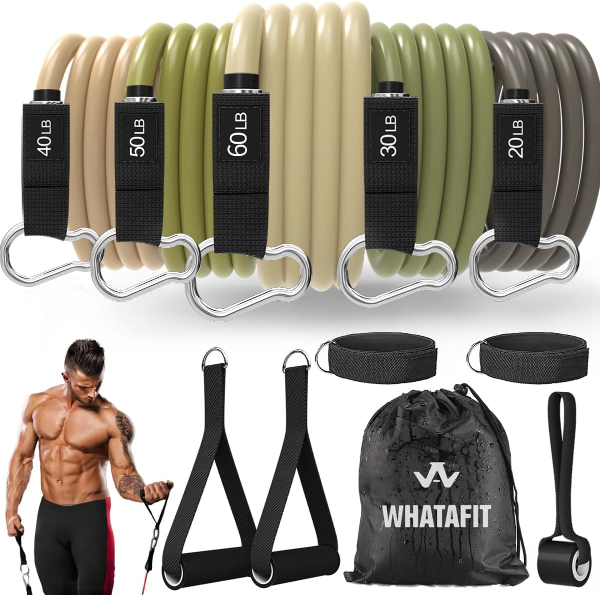 Exercise Bands with Handles for Home Gym