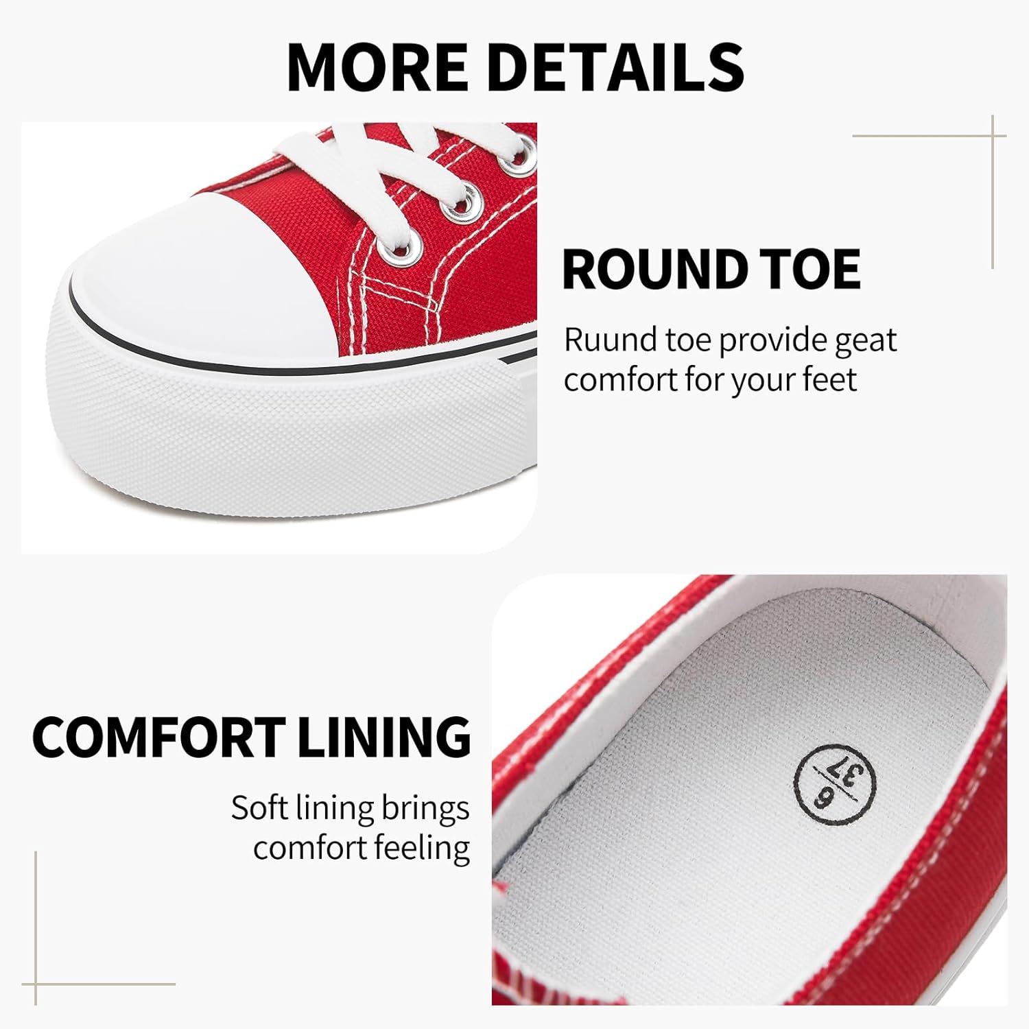 SERNIAL Womens White Platform Sneakers for Women