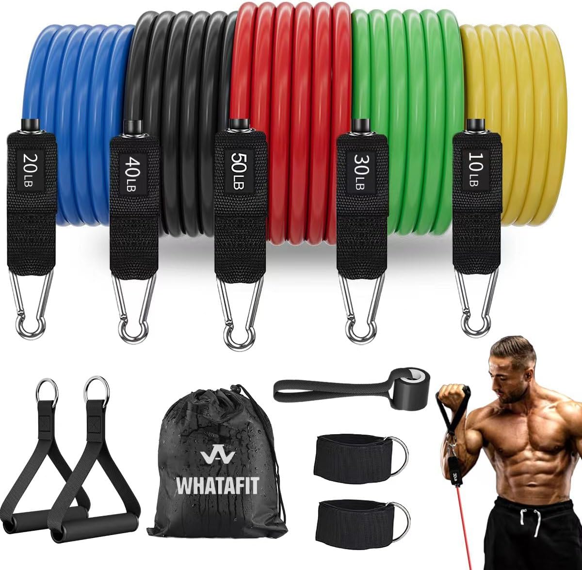 Exercise Bands with Handles for Home Gym