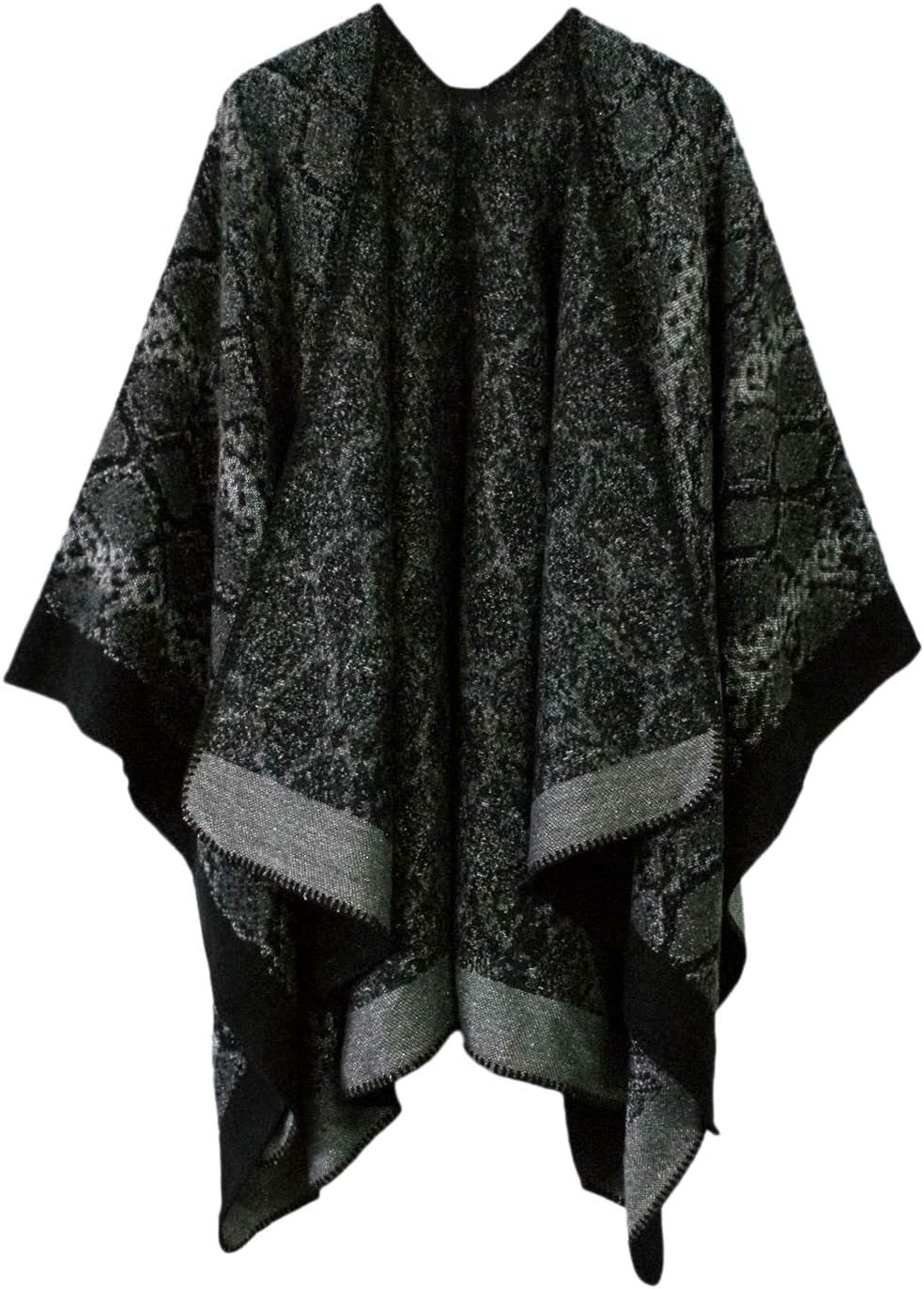 Vintage Pattern Poncho Cape for Women