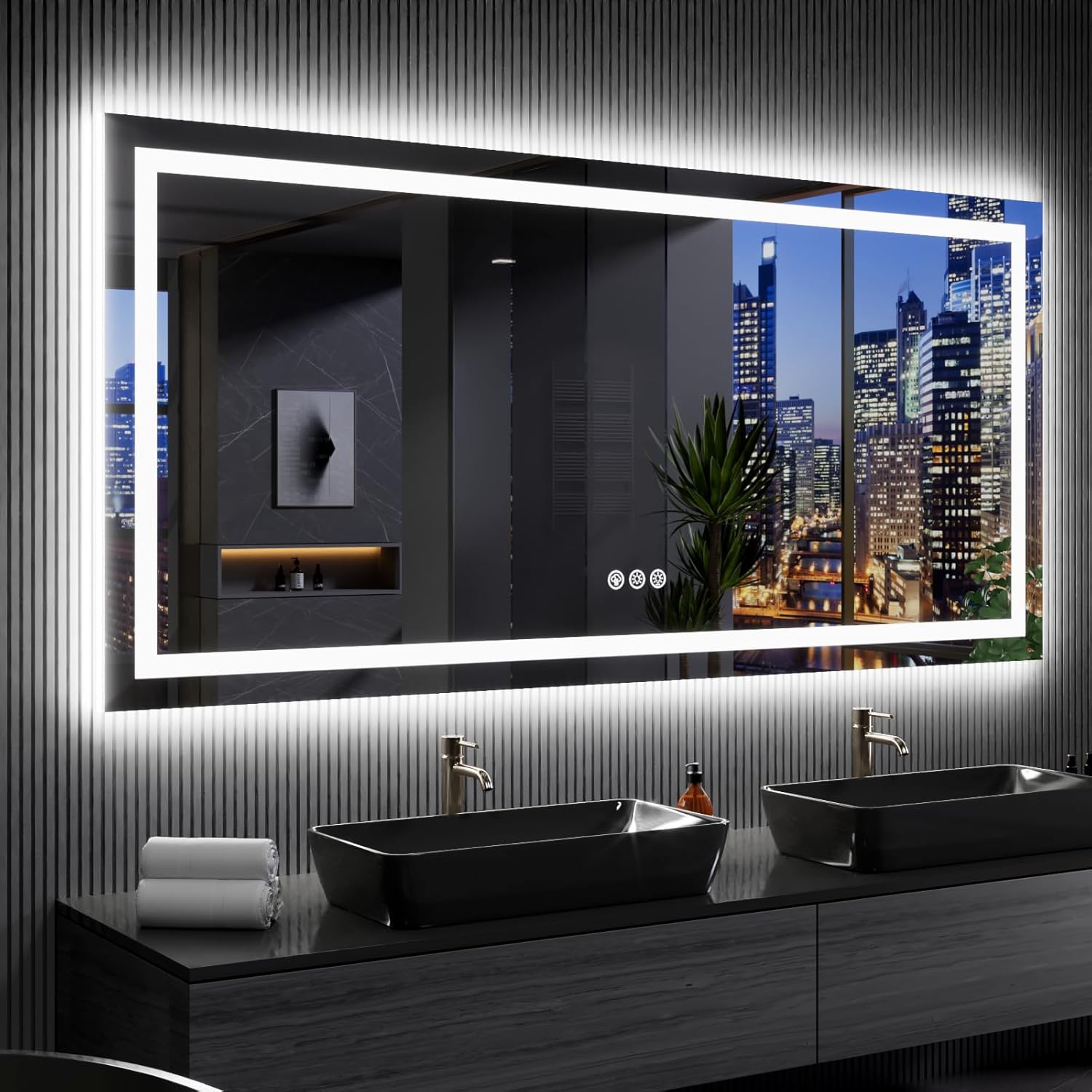 LOAAO 24X32 LED Bathroom Mirror with Lights