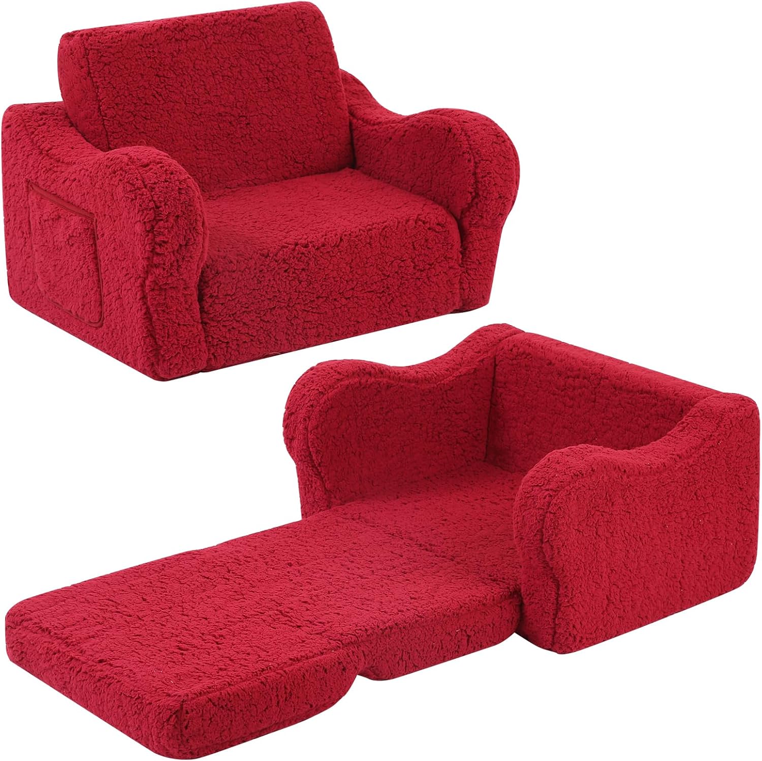 Kids Chairs for Toddle Soft Sherpa Couch Fold Out