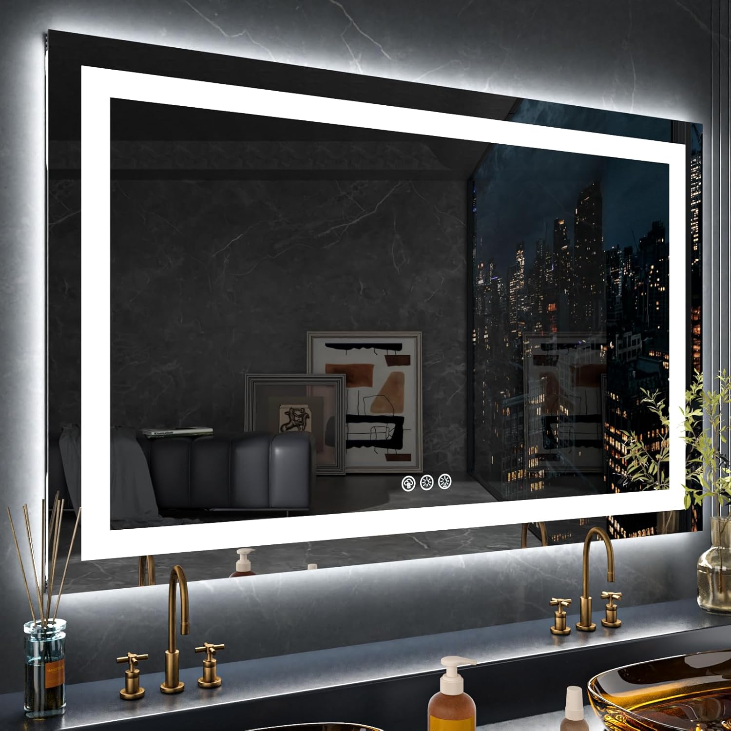 LOAAO 24X32 LED Bathroom Mirror with Lights