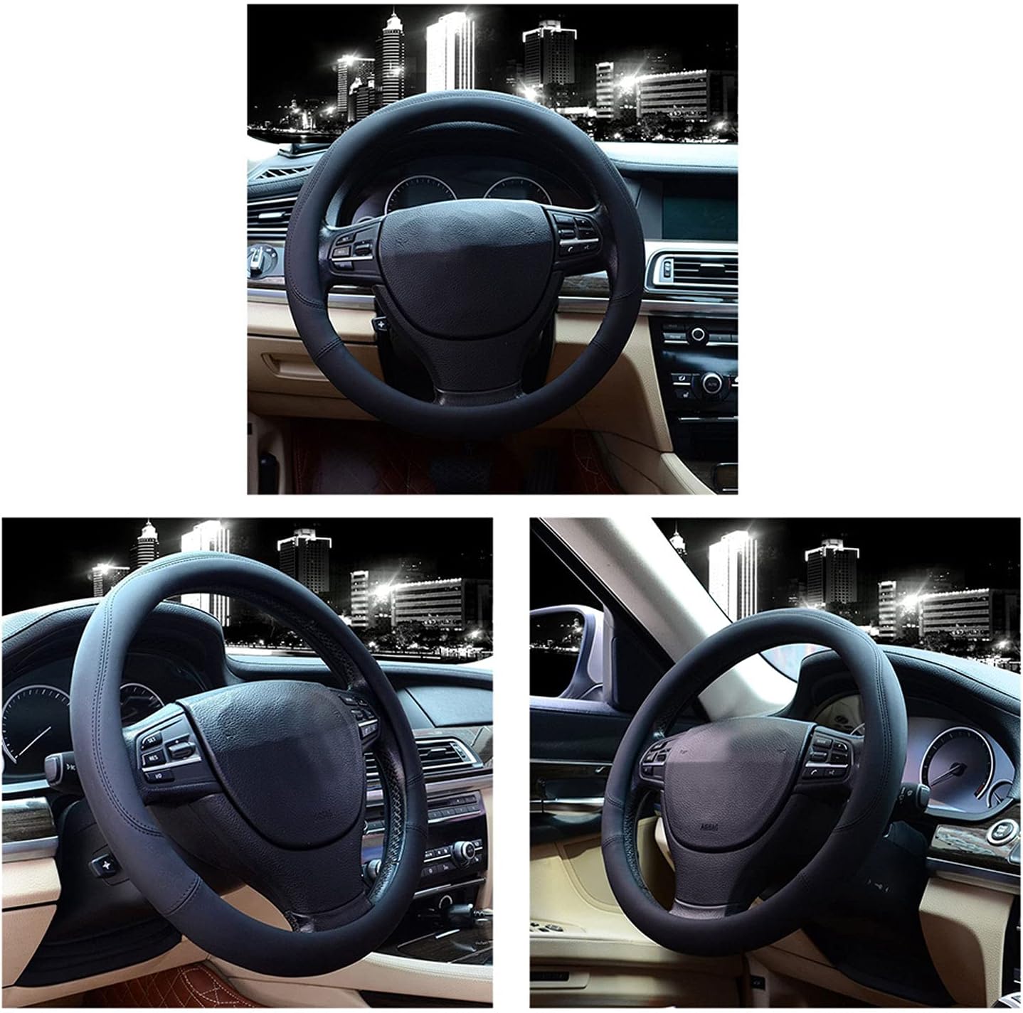 Valleycomfy Microfiber Leather Steering Wheel Cover