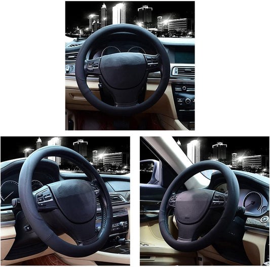 Valleycomfy Microfiber Leather Steering Wheel Cover