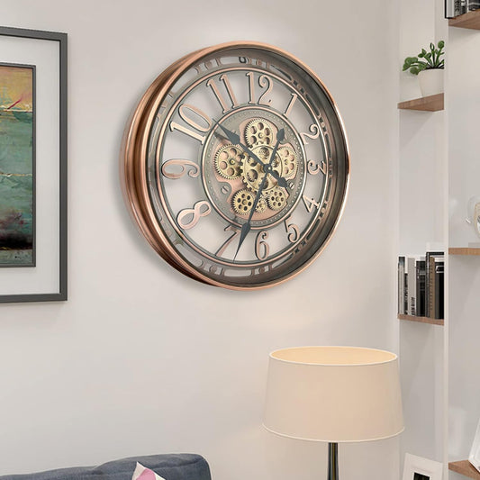 DORBOKER Real Moving Gears Wall Clock