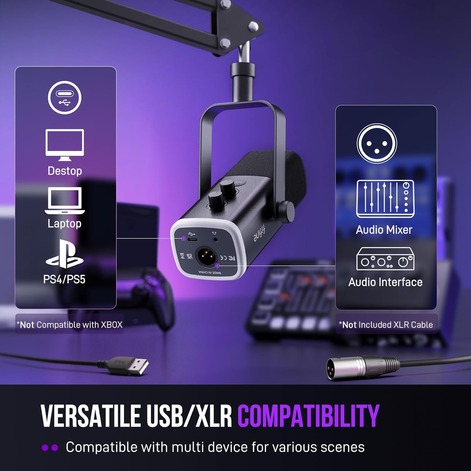 FIFINE AM8T XLR/USB Gaming Microphone Kit