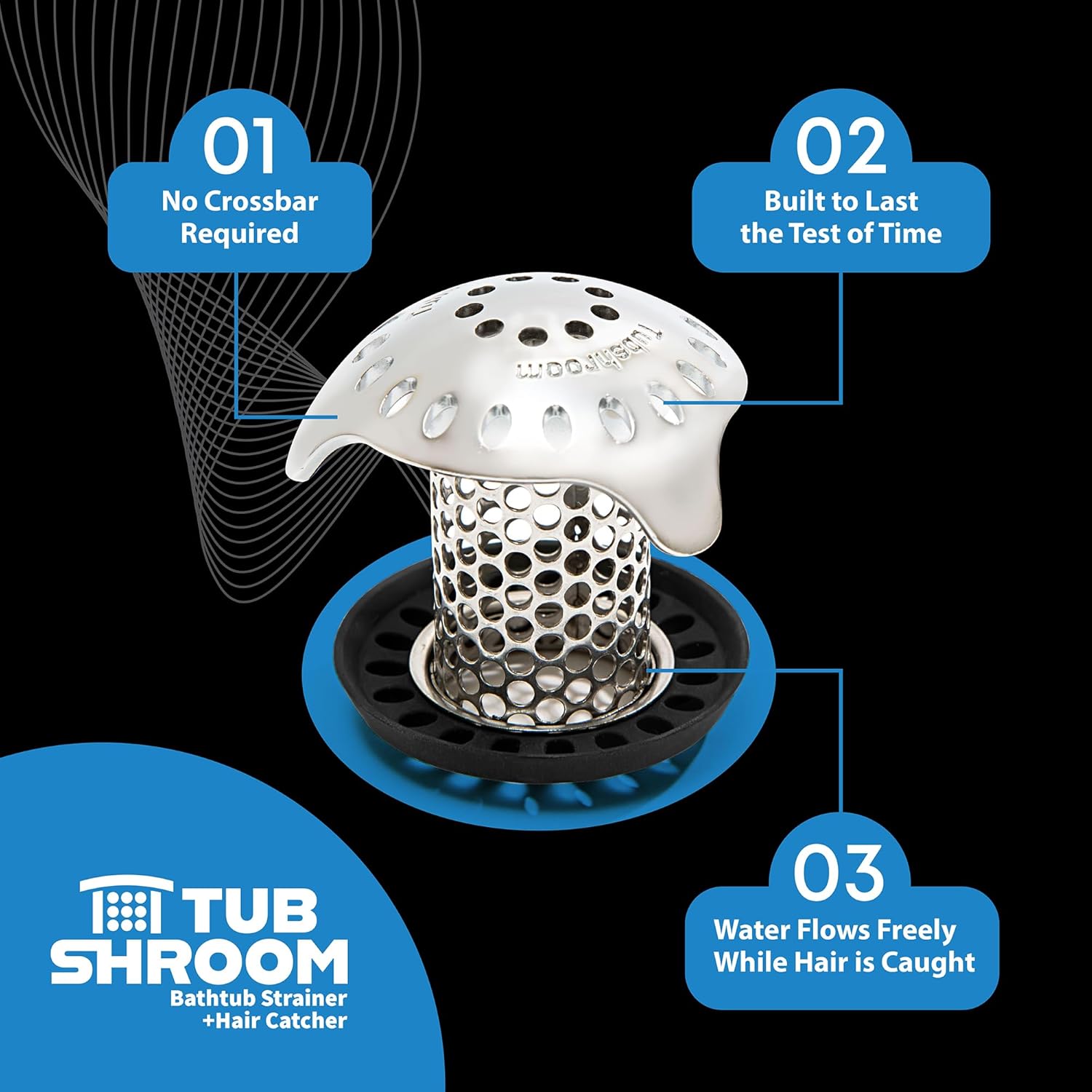 TubShroom Bath Tub Drain Protector Hair