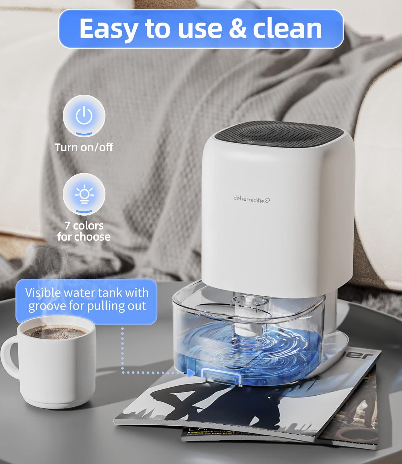 TABYIK 35oz Small Quiet Dehumidifier for Room