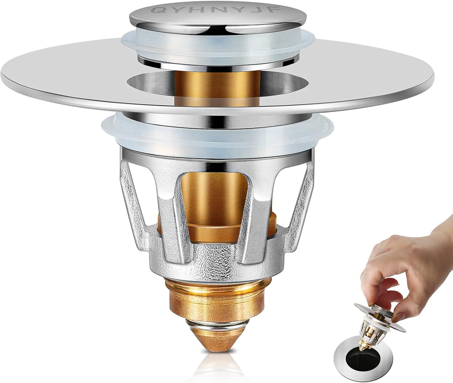 Bathroom Sink Stopper with Hair Catcher