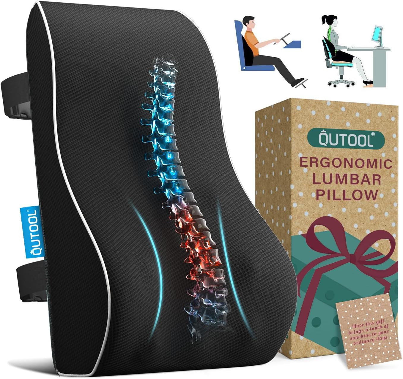 Lumbar Support Pillow Chair Back Pain Relief