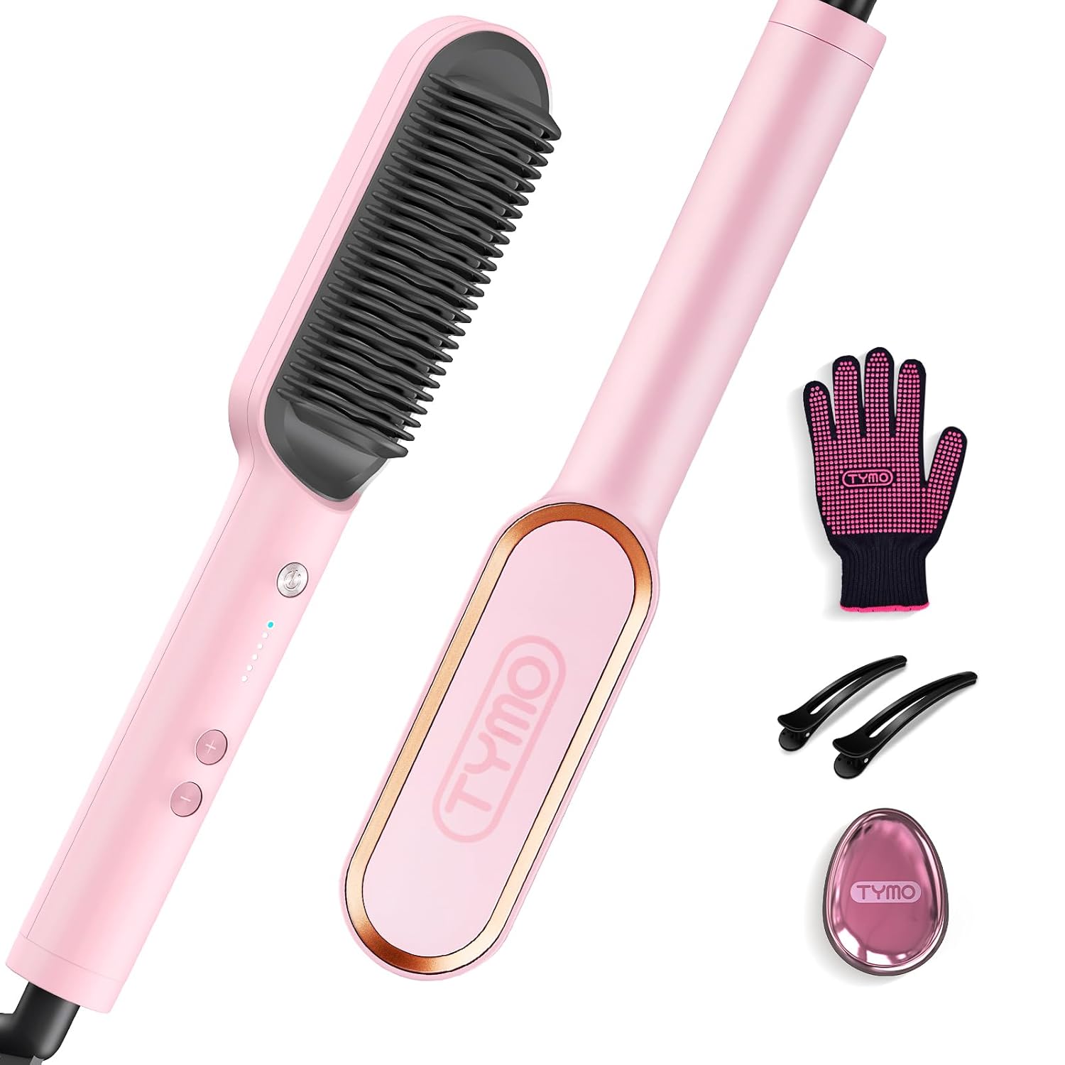 TYMO Hair Straightener Brush with 5 Temps