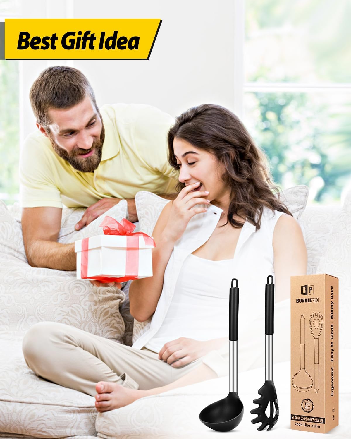 Silicone Pasta Fork and Ladle Spoon Set