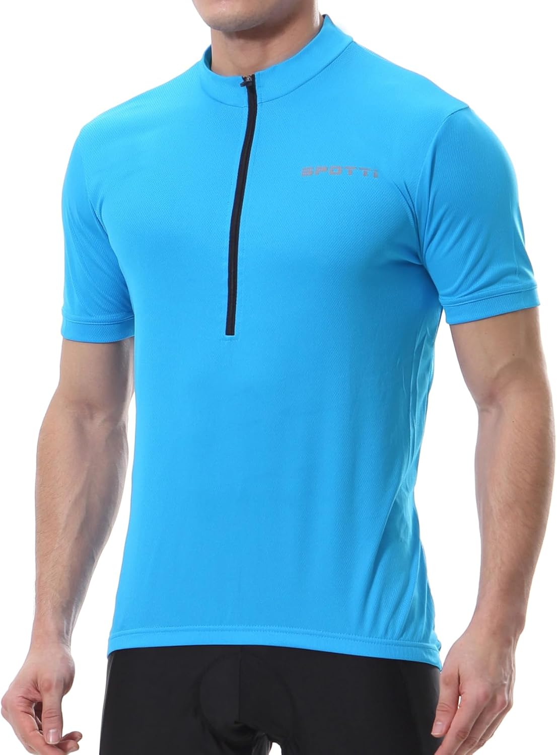 Spotti Men's Cycling Bike Jersey Short Sleeve with 3 Rear Pockets