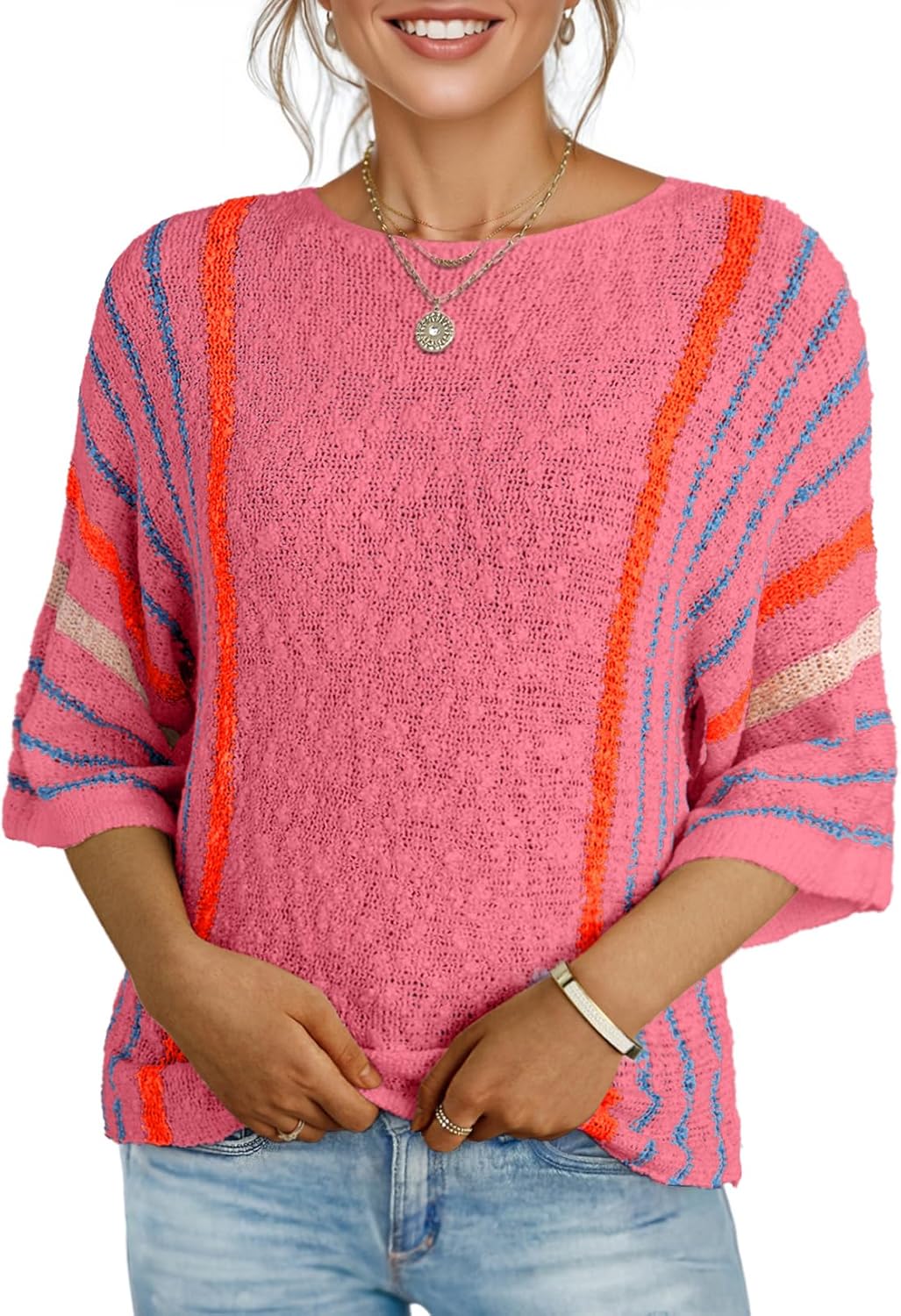 Dokotoo Womens Fall Casual Crewneck Sweaters