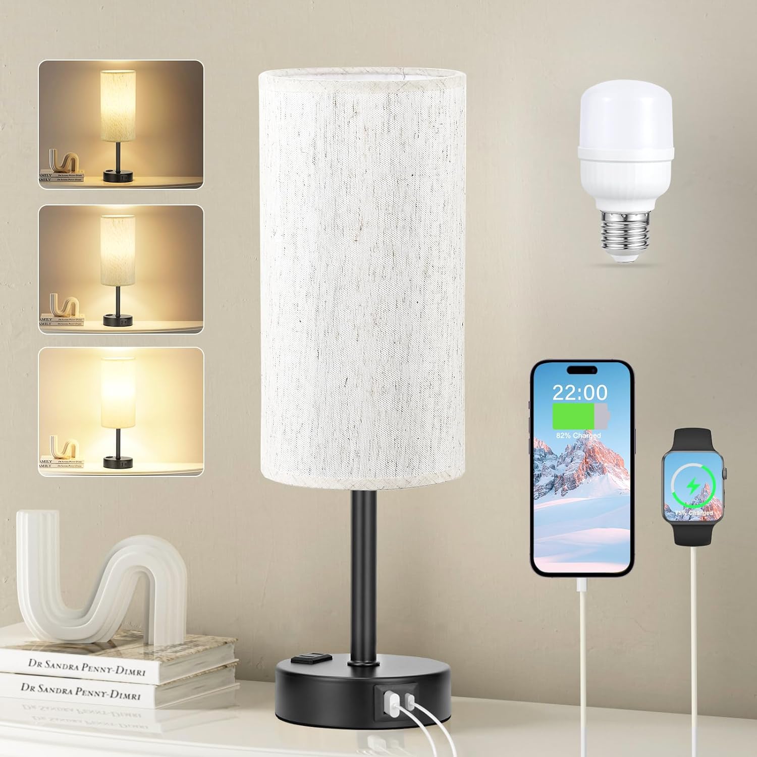 Bedside Touch Lamp 3-Way Dimmable